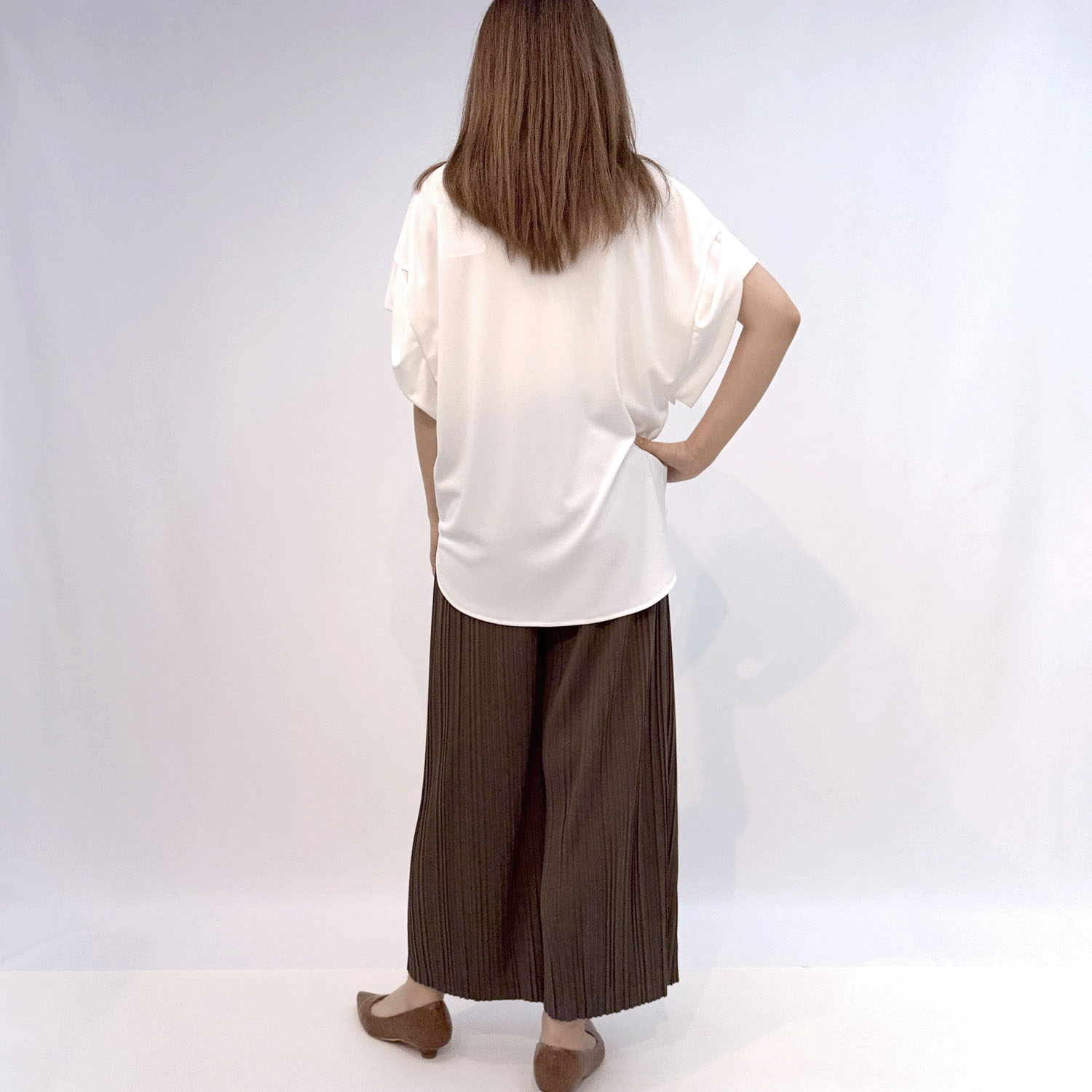プリーツセミワイドパンツ - 画像3