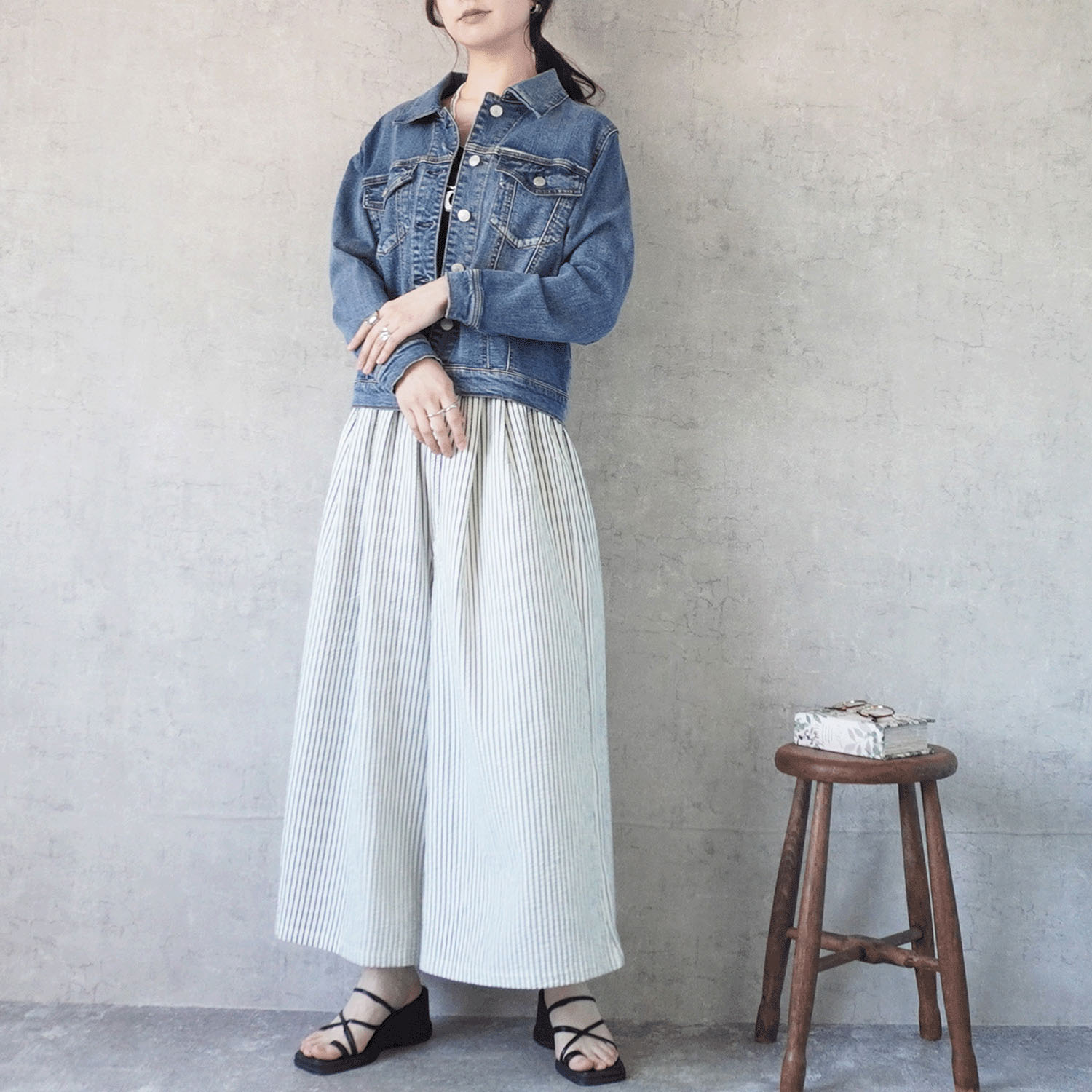 nod ストライプフレアパンツ - 画像8