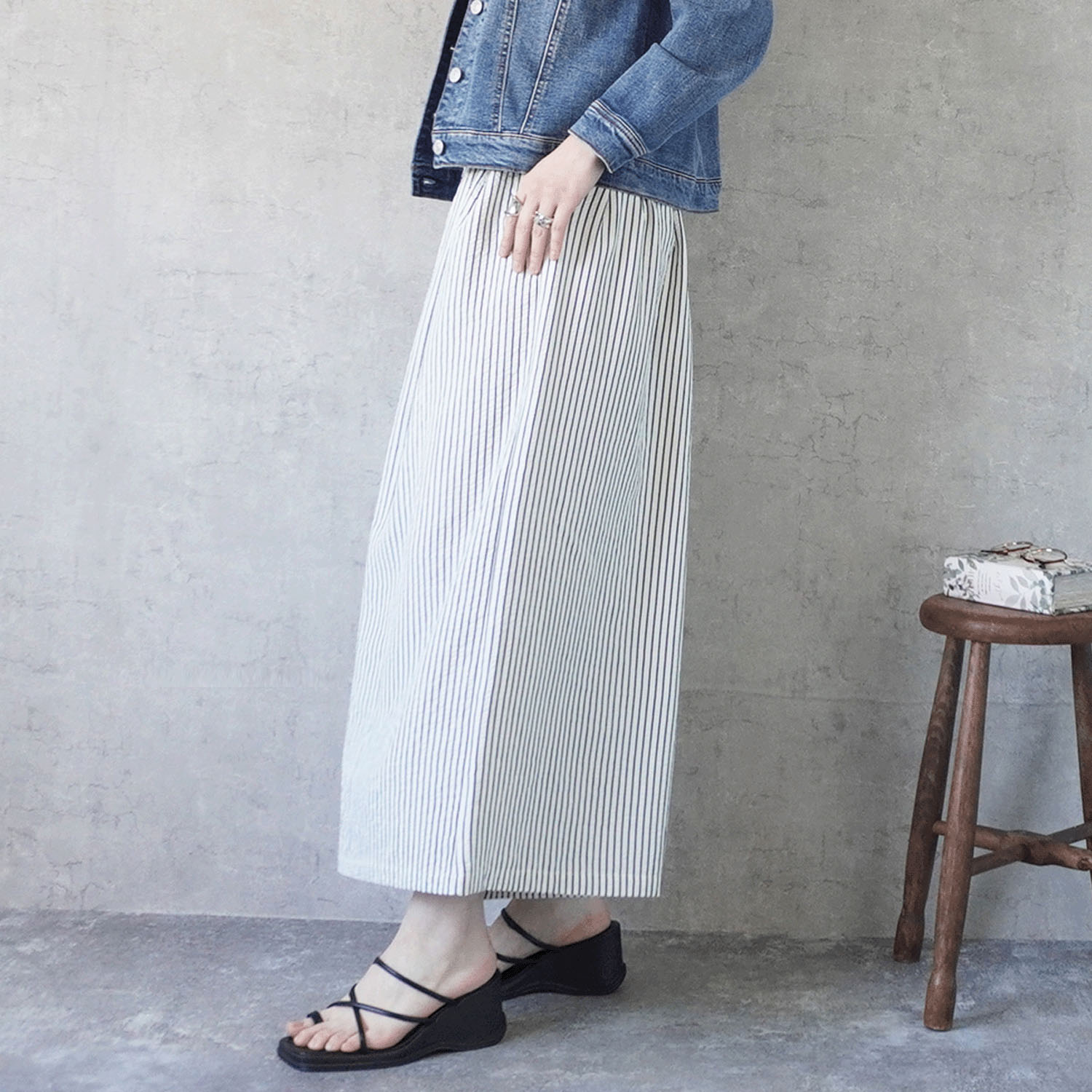 nod ストライプフレアパンツ - 画像10