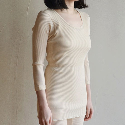 天衣無縫 リブ8分袖シャツ - 画像3