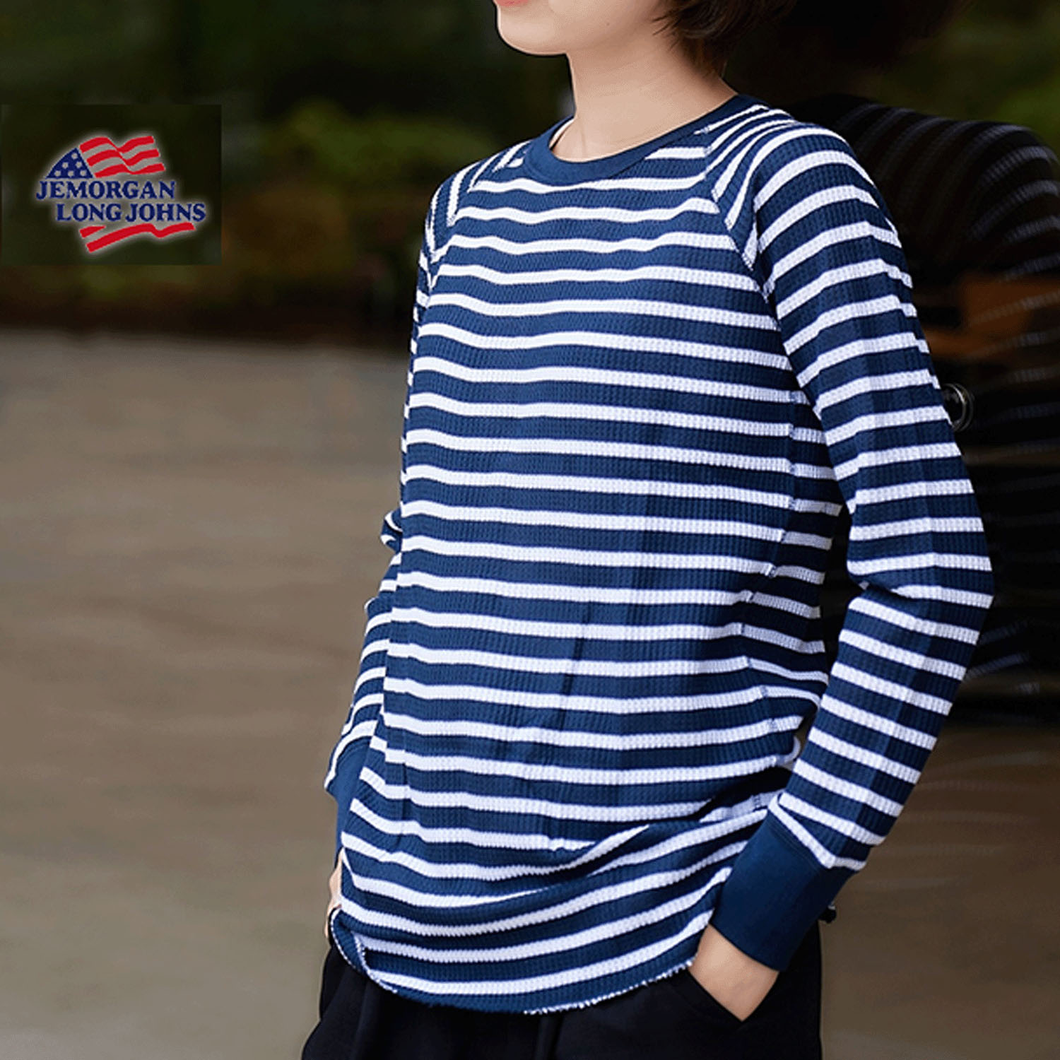 【JEMORGAN LONG JOHNS】 ボーダー ワッフルラグランTパック - 画像12