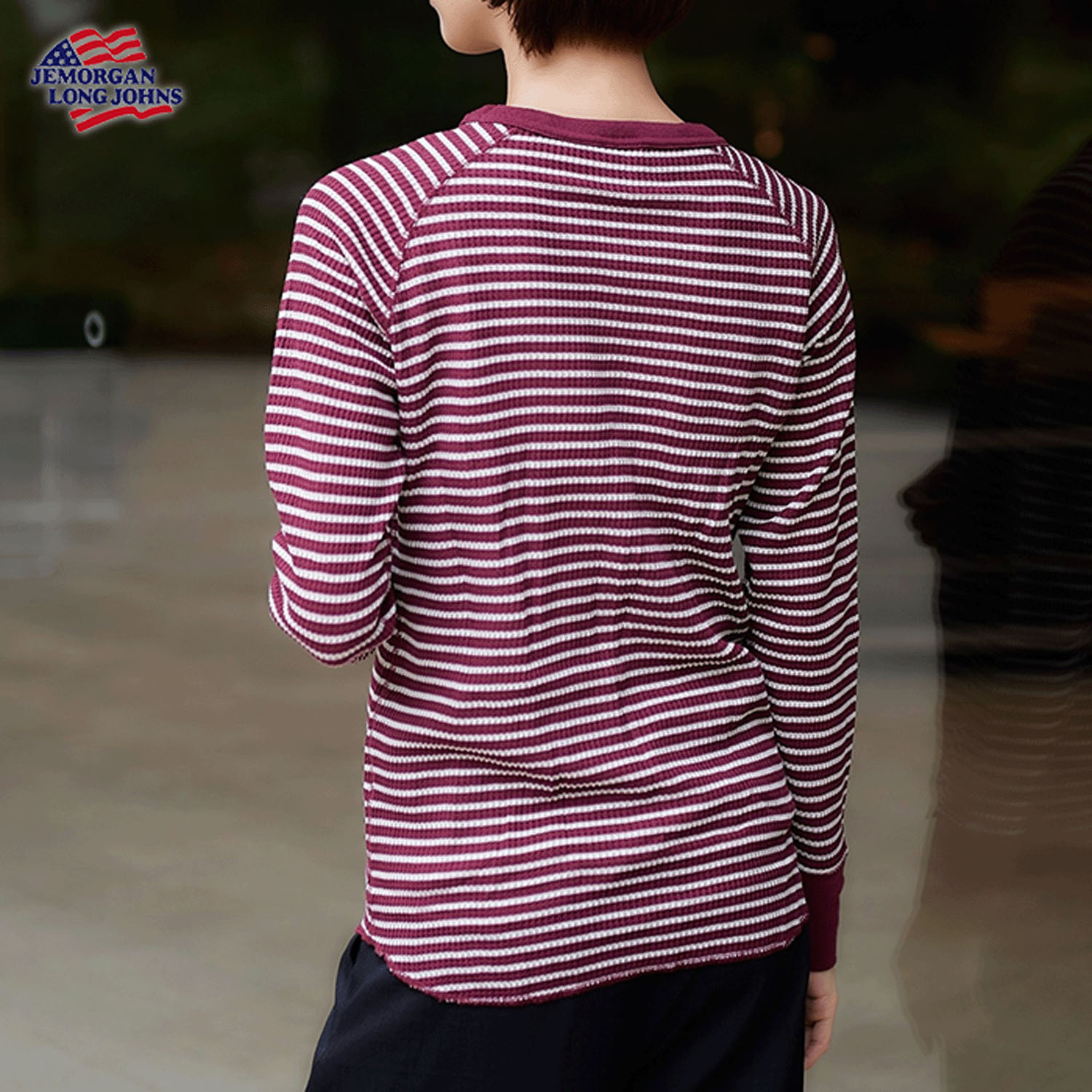 【JEMORGAN LONG JOHNS】 ボーダー ワッフルラグランTパック - 画像6