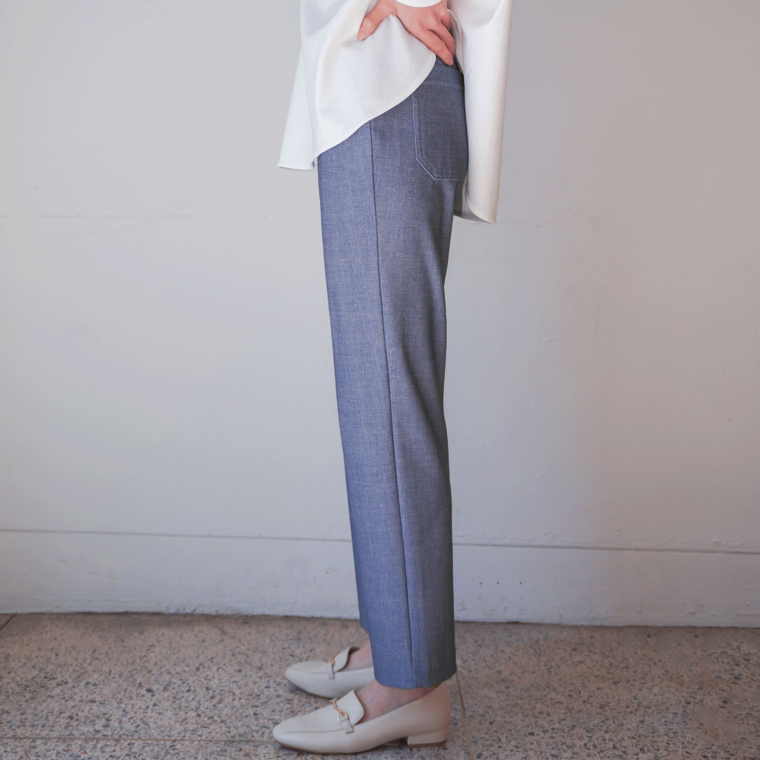 ピタッツ メッシュハイテンションデニムプリントストレートパンツ - 画像2