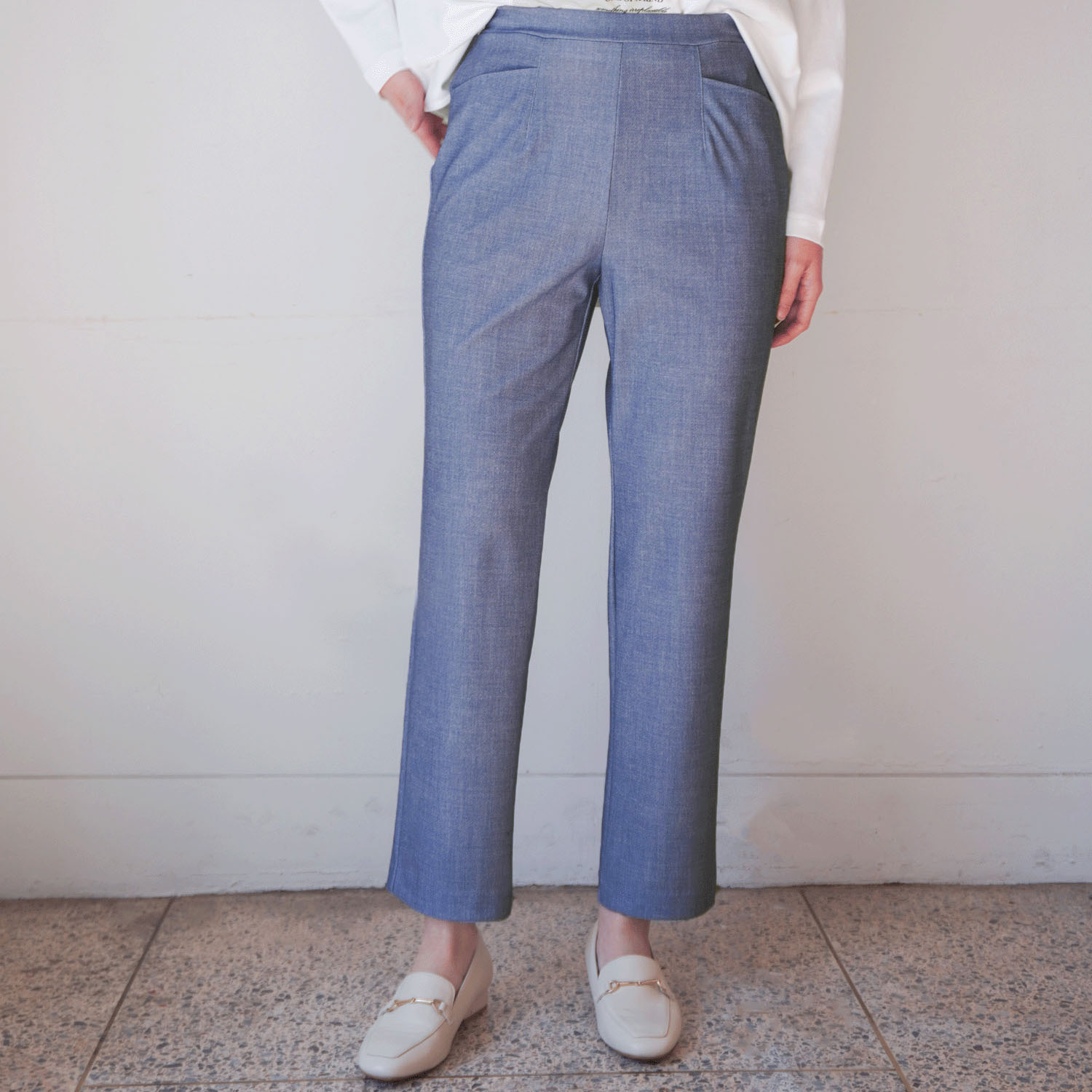 ピタッツ メッシュハイテンションデニムプリントストレートパンツ - 画像4