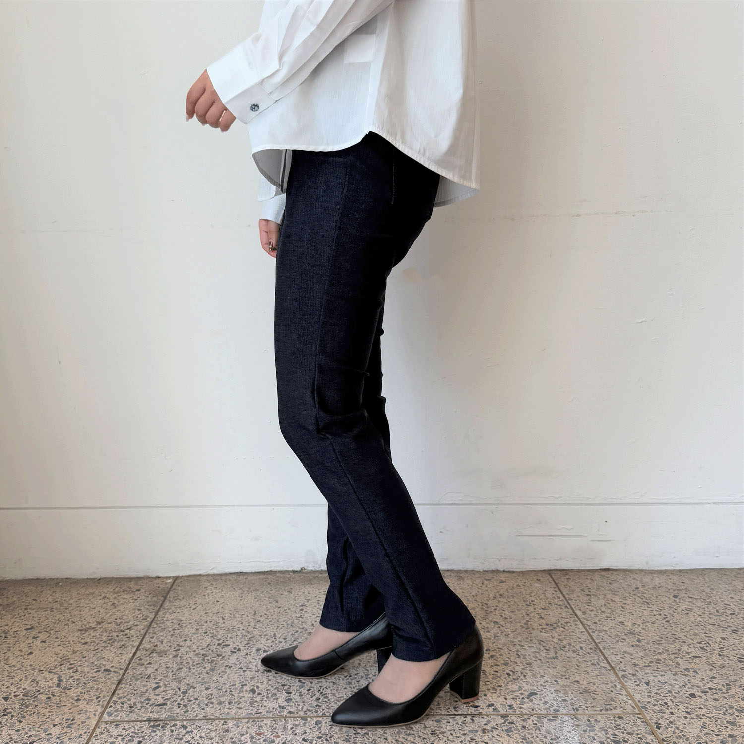 ピタッツ 裏起毛 スティックパンツ デニムプリント - 画像4