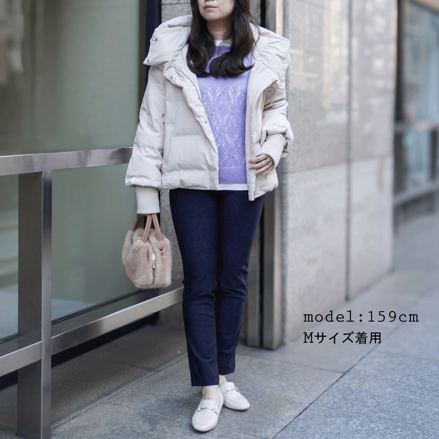 ピタッツ 裏起毛 スティックパンツ デニムプリント - 画像1