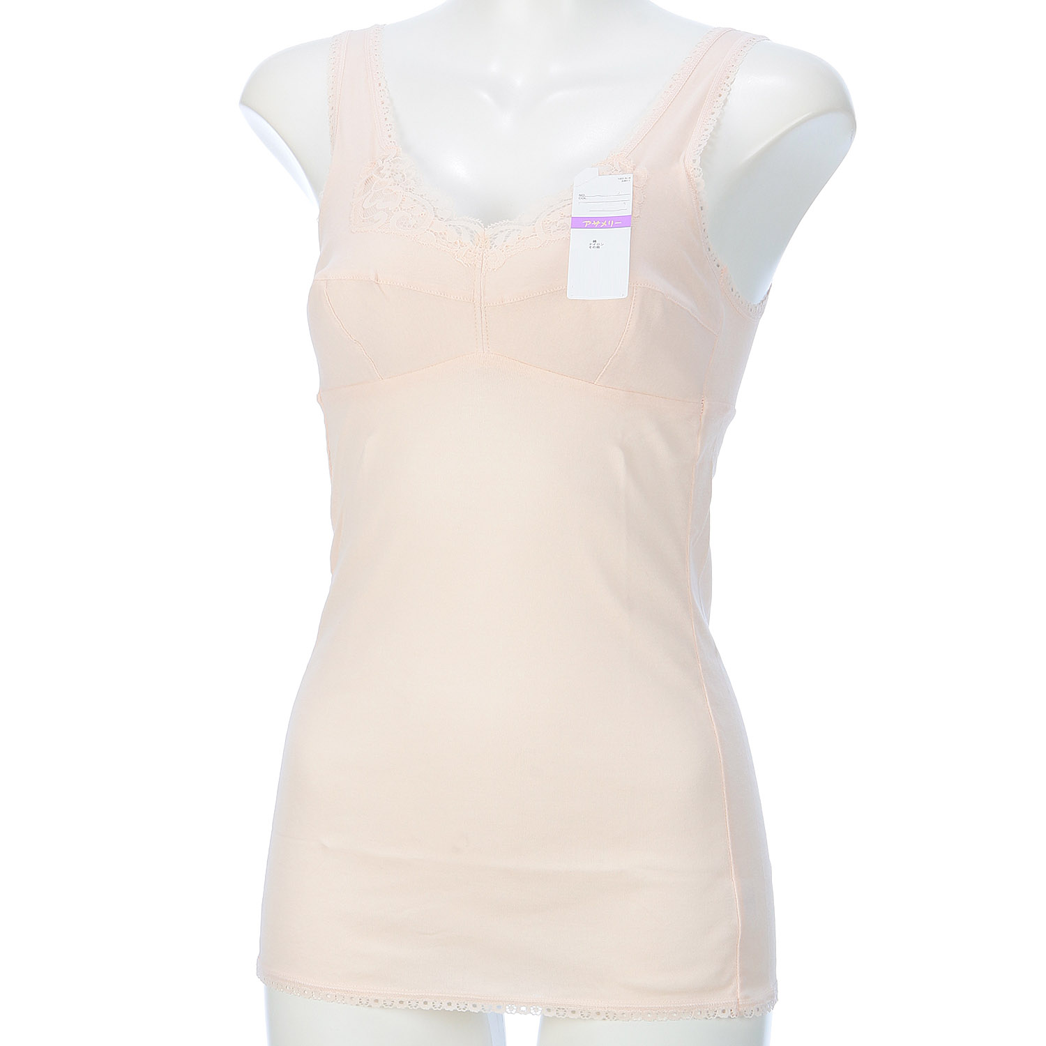 アサメリー ラン型ブラ付きレースキャミソール A90