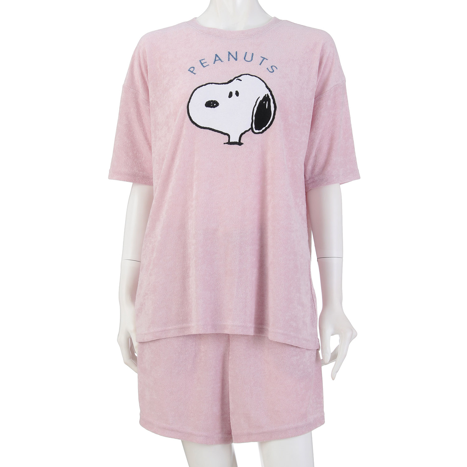SNOOPY パイル無地 半袖半パンツTスーツ  レディース - 画像2