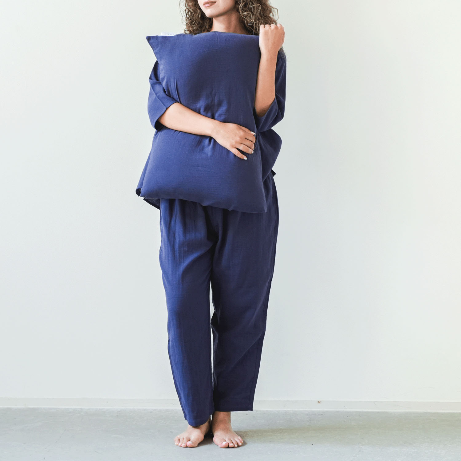 着る保湿クリーム キーネック7分袖パジャマ×ピロケースセット - 画像13