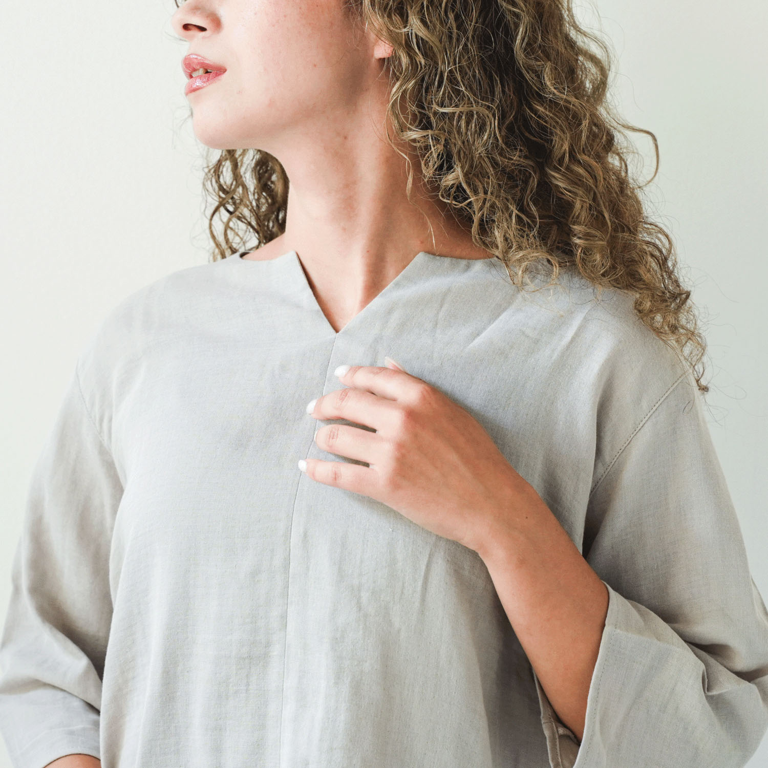 着る保湿クリーム キーネック7分袖パジャマ×ピロケースセット - 画像5