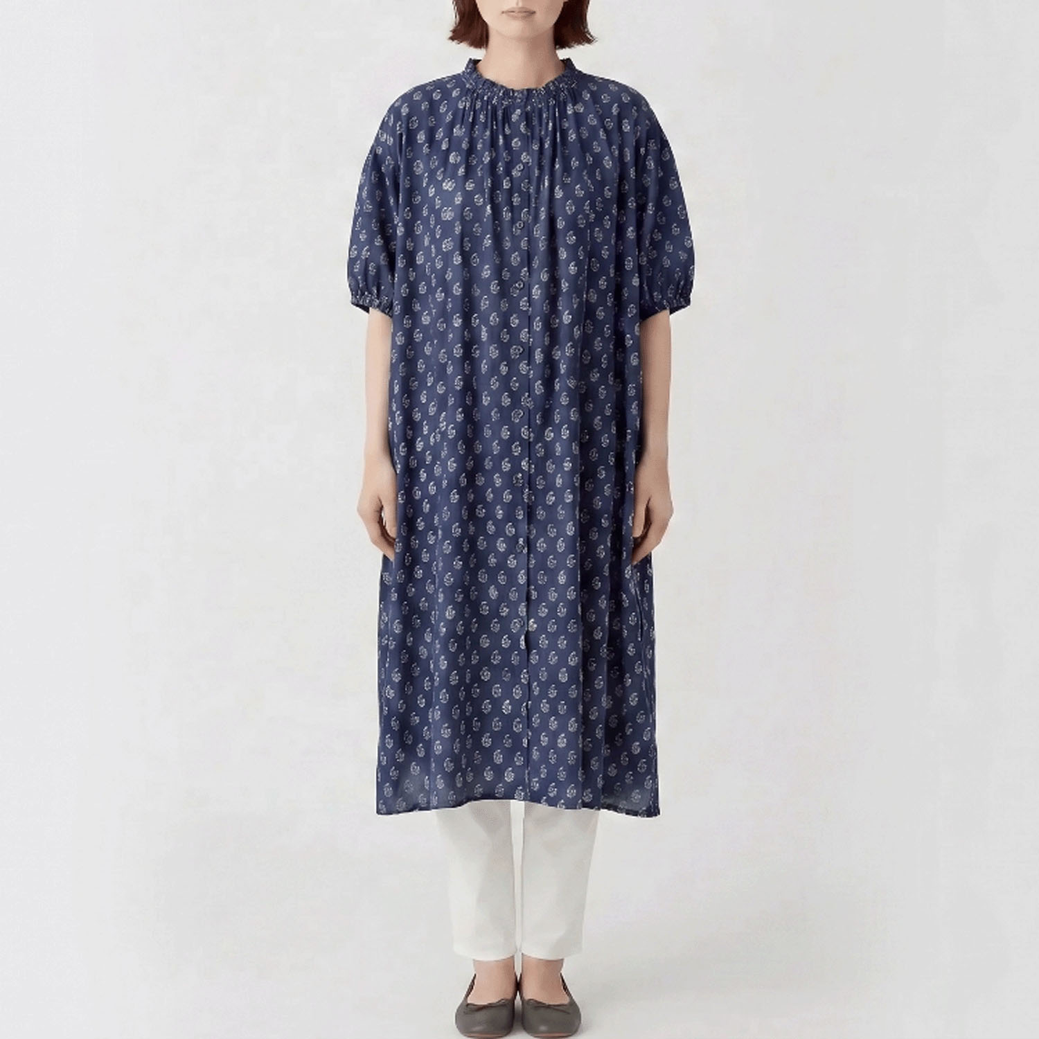 レーヨンプロバンス柄タックワンピース - 画像2