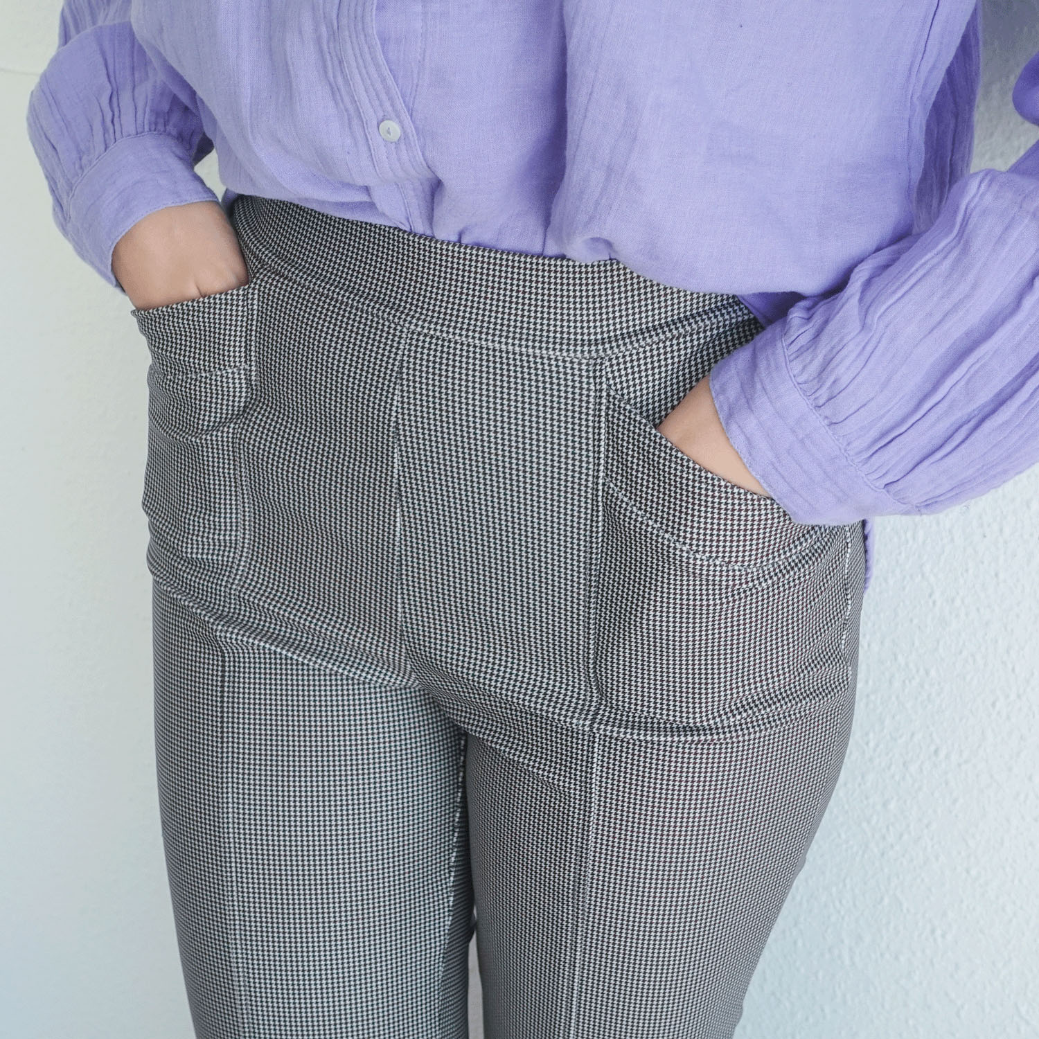 フィットパンツ 千鳥柄 - 画像1