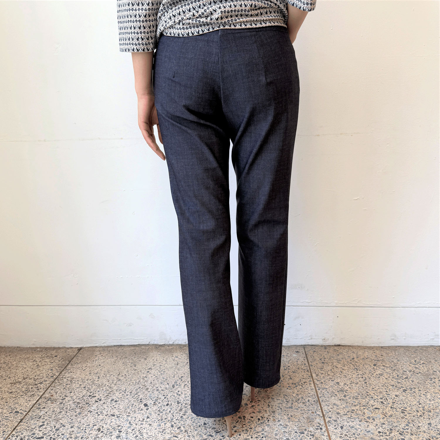 フィットパンツ通年素材 デニムプリント 股下72cm丈 - 画像3