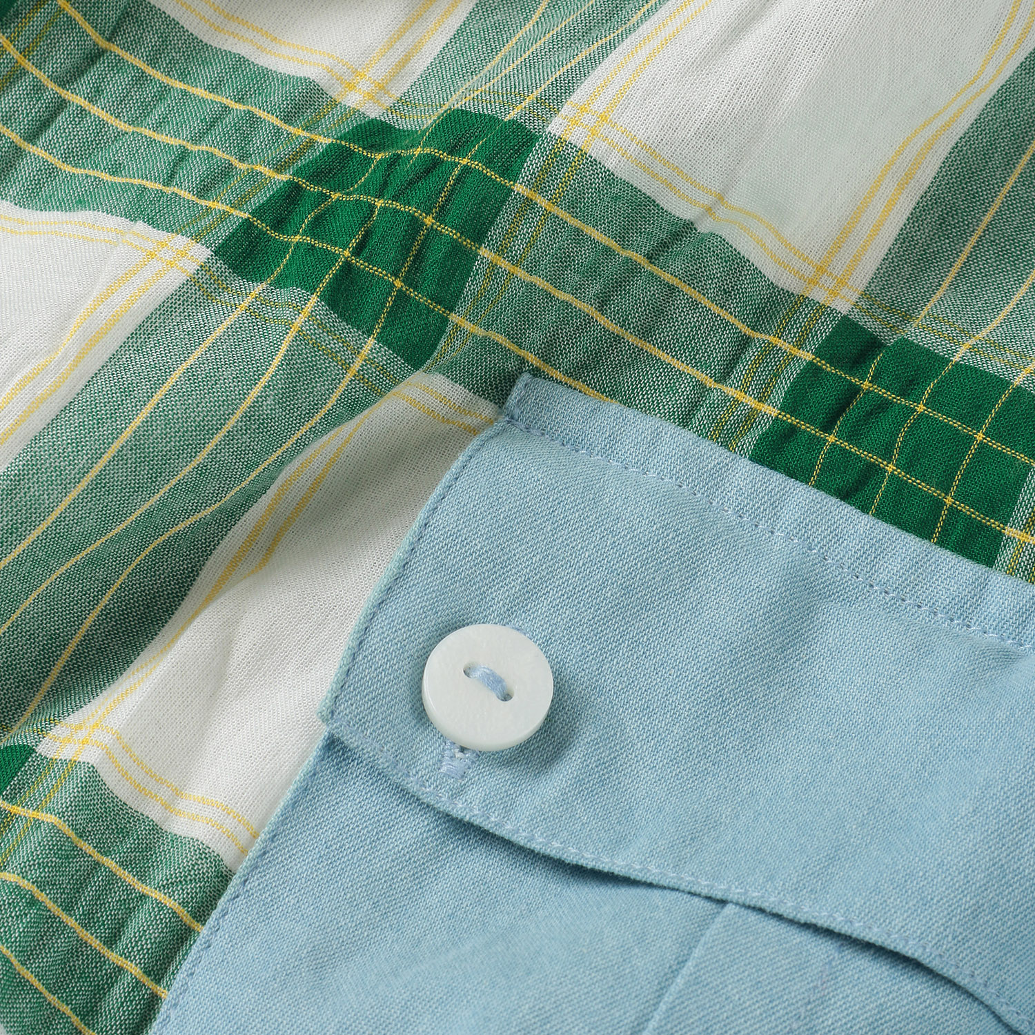 【LUPILIEN】PU MIXチェック サイドデニムカーゴポケット ロングスカート - 画像4