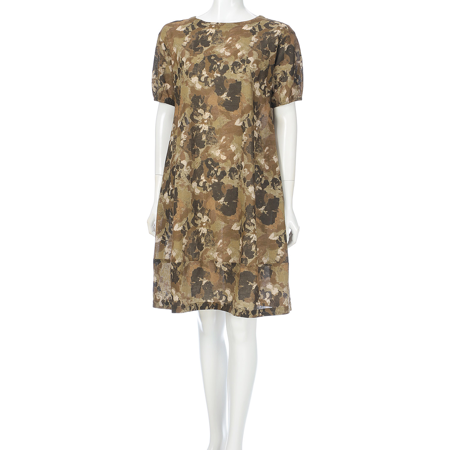 綿麻60／20プリントワンピース