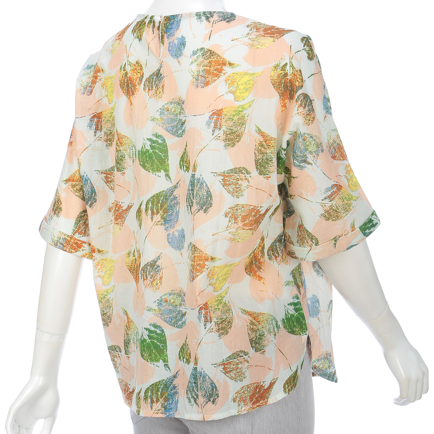 コットンボイル葉柄プリントブラウス - 画像2