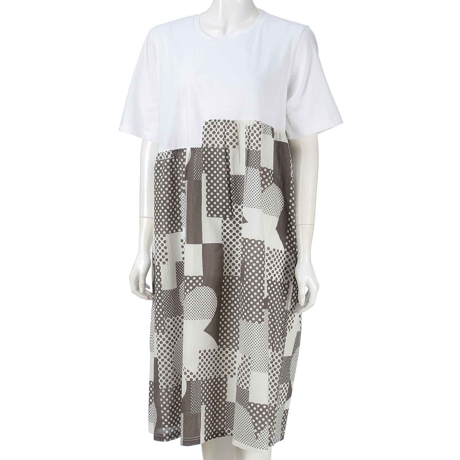 プリント／カット切替ワンピース - 画像1