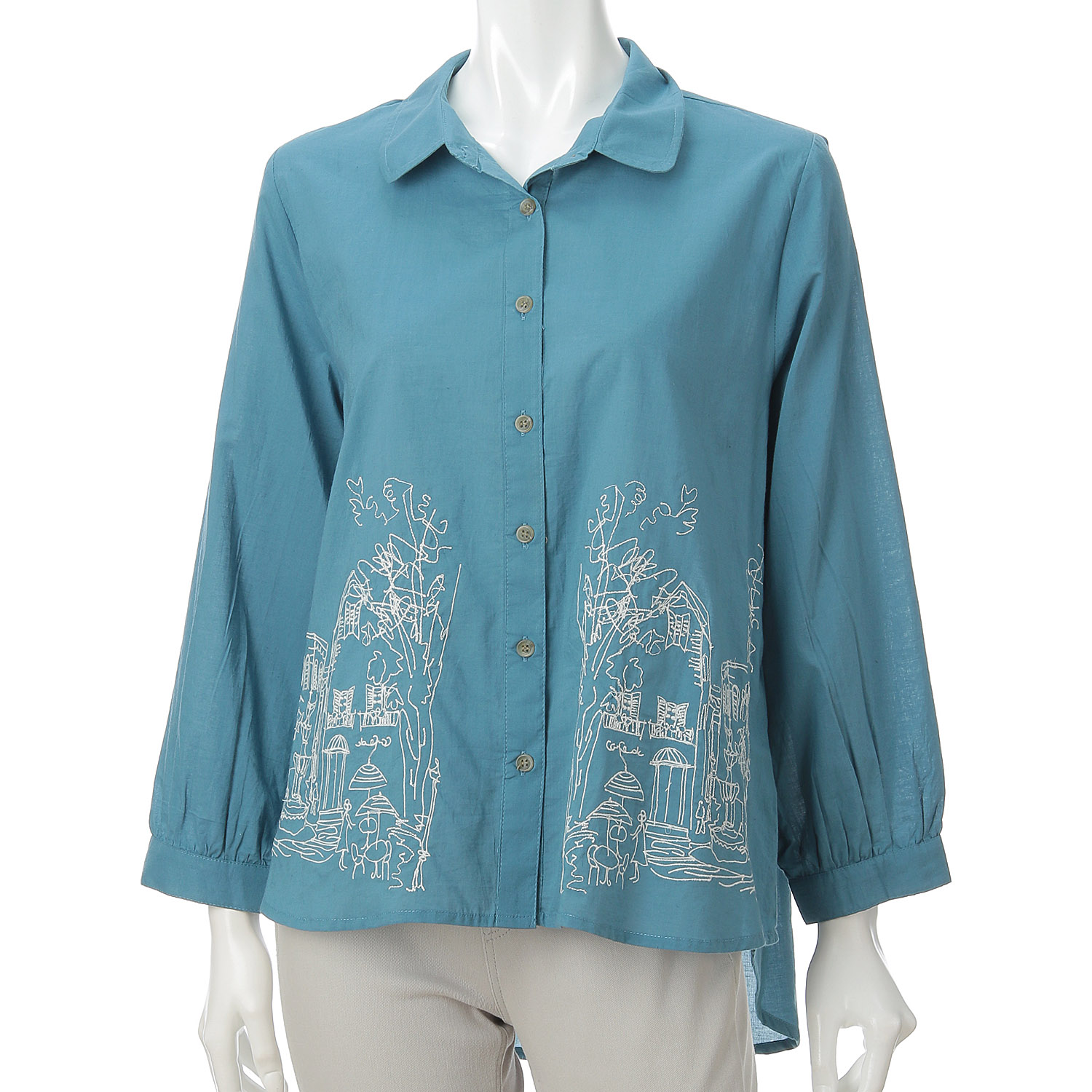 綿キャンブリック刺しゅうブラウス - 画像14