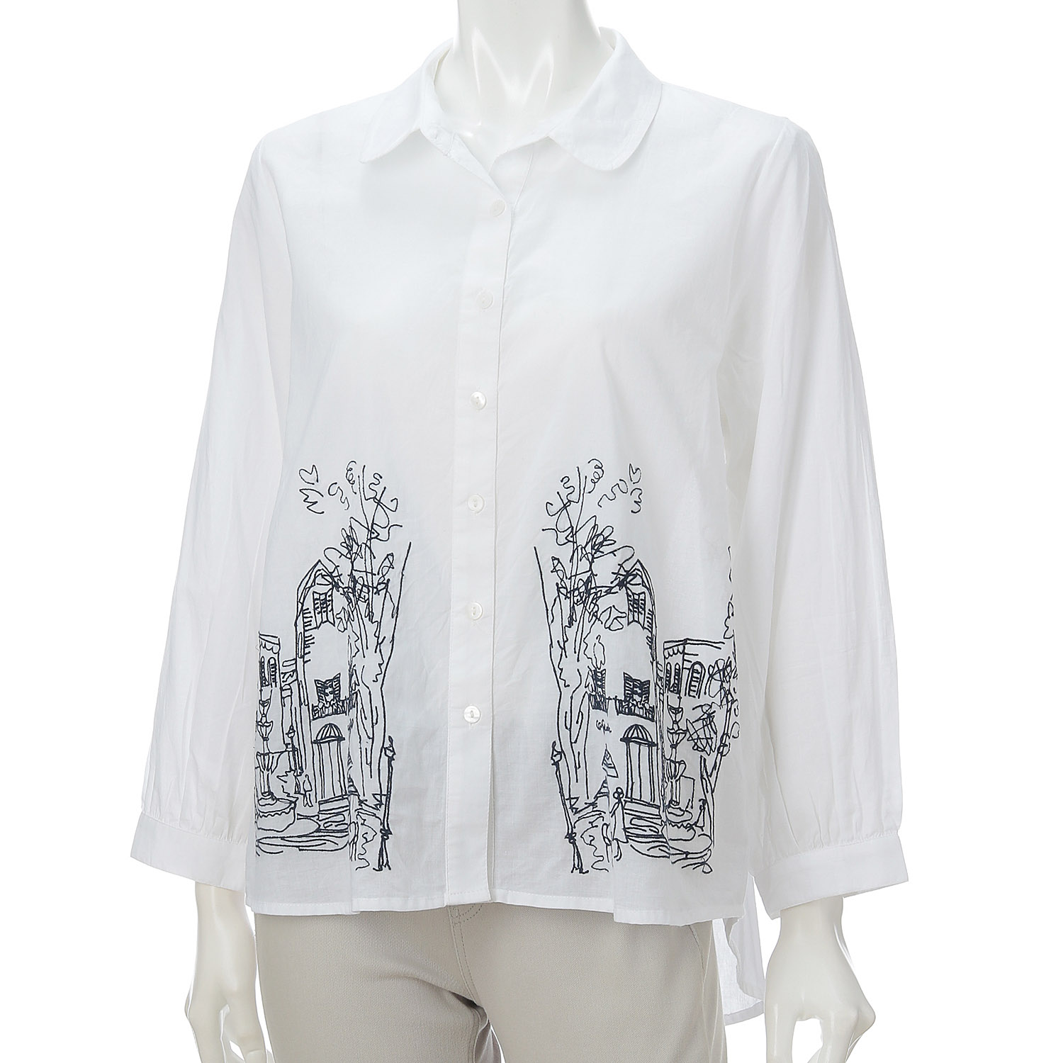 綿キャンブリック刺しゅうブラウス - 画像8