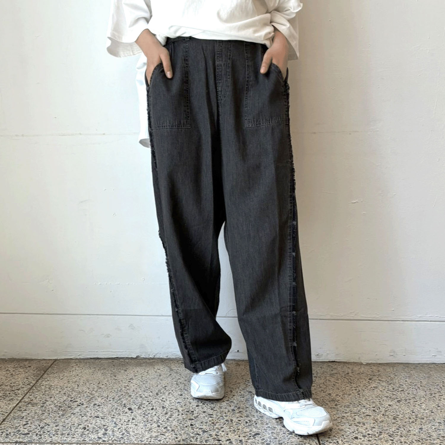 【LUPILIEN】 デニムフリンジパンツ