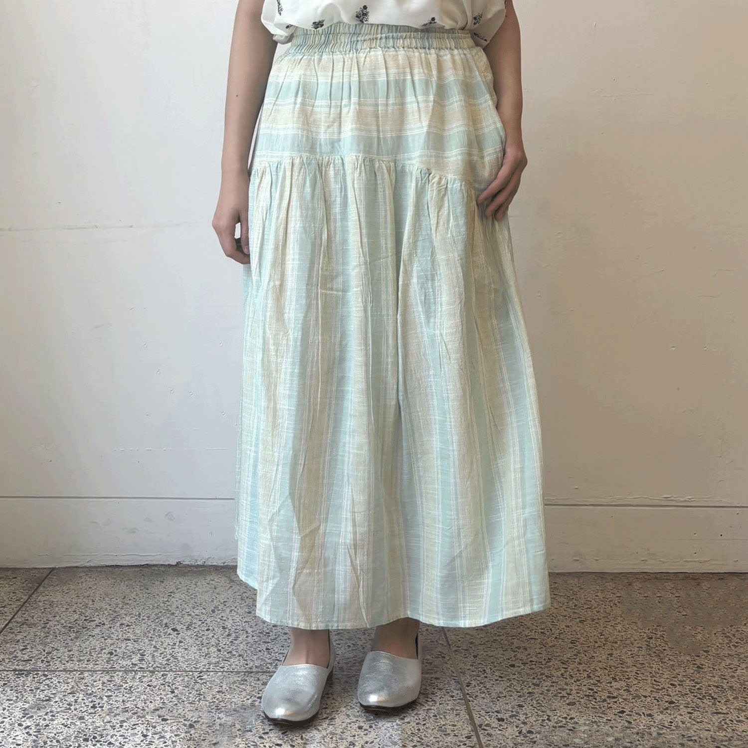 【LUPILIEN】 スラブストライプスカート - 画像11