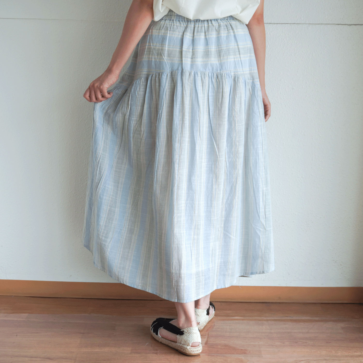 【LUPILIEN】 スラブストライプスカート - 画像5