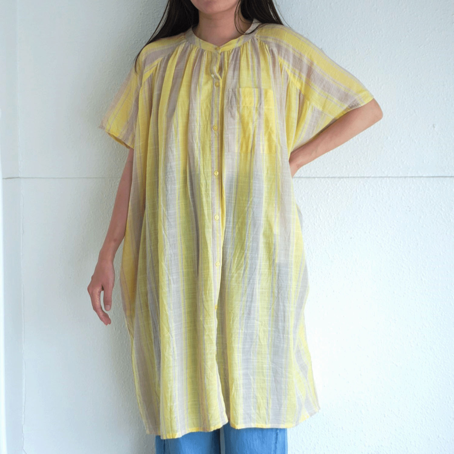 【LUPILIEN】 スラブストライプチュニックシャツ - 画像23