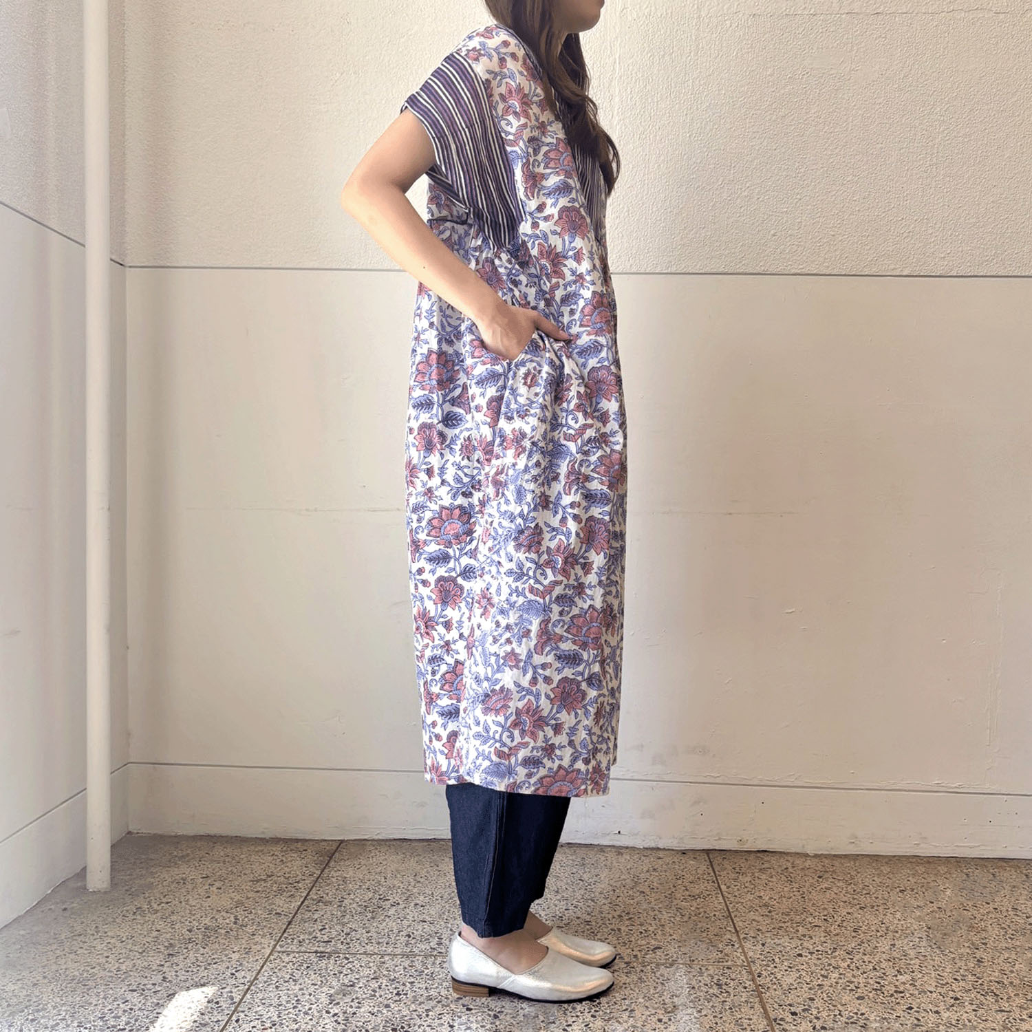 【LUPILIEN】 ブロックプリントワンピース - 画像3