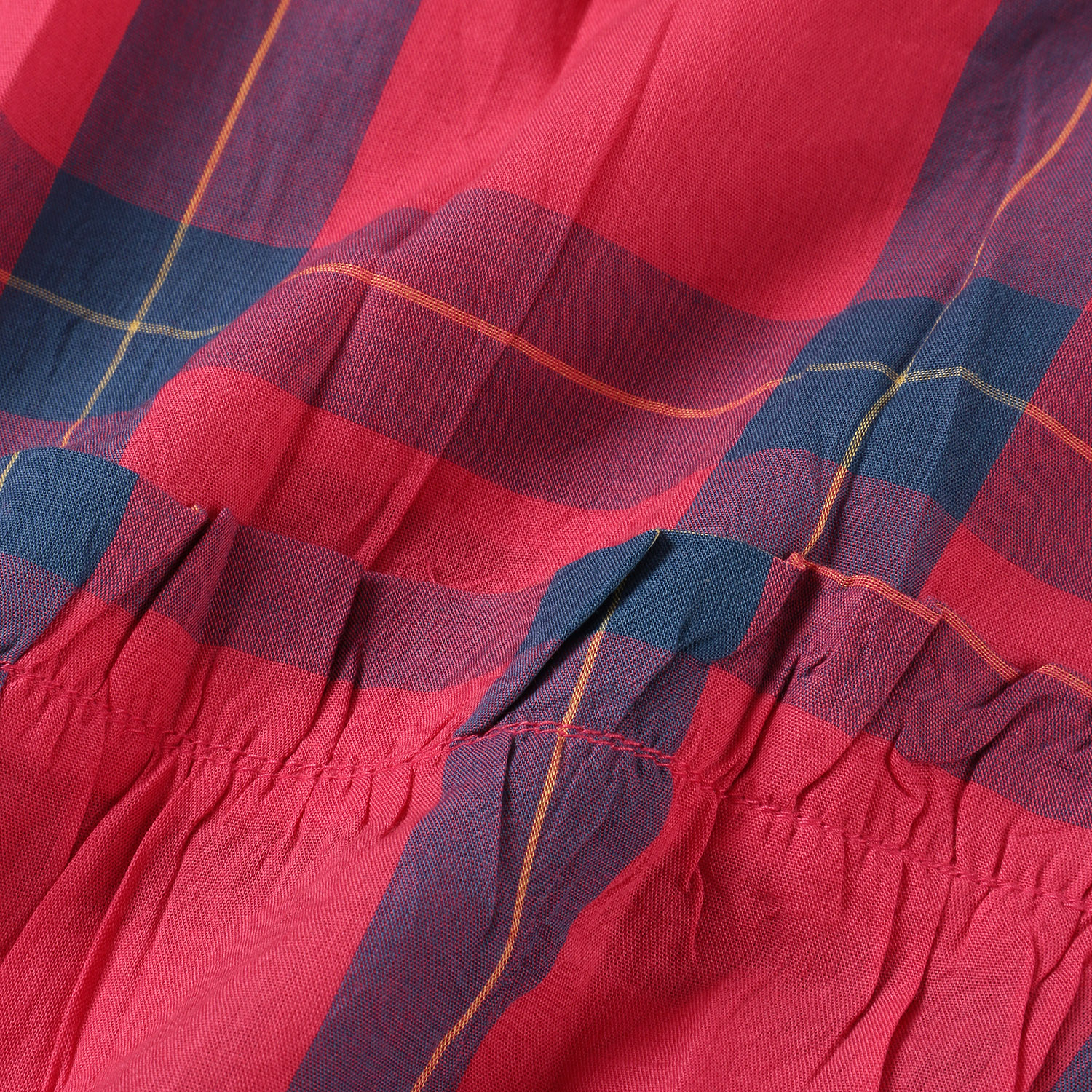 【LUPILIEN】コットンボイルチェック ティアード切替 スカート - 画像3