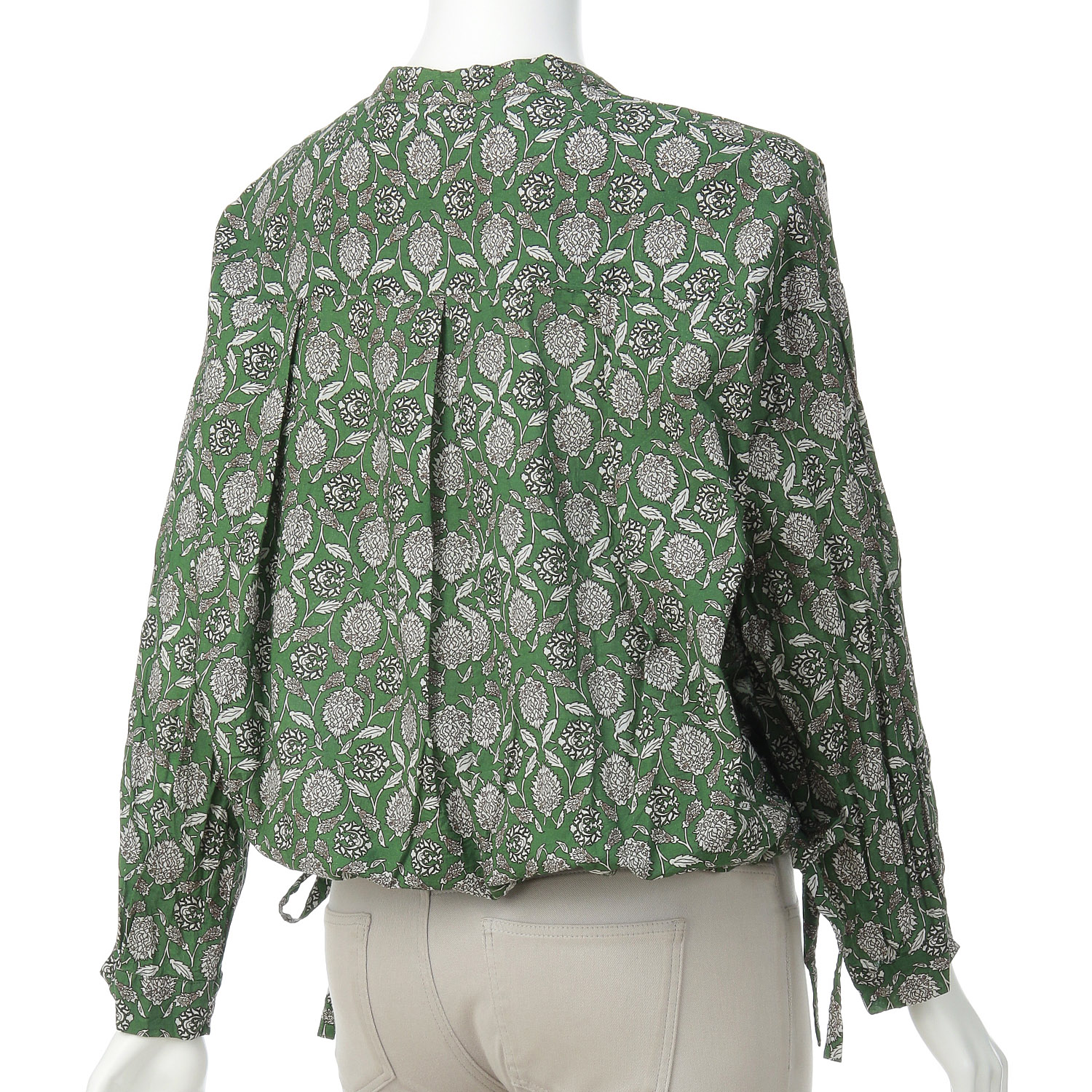 単色タイルプリントバンドカラーシャツ - 画像5