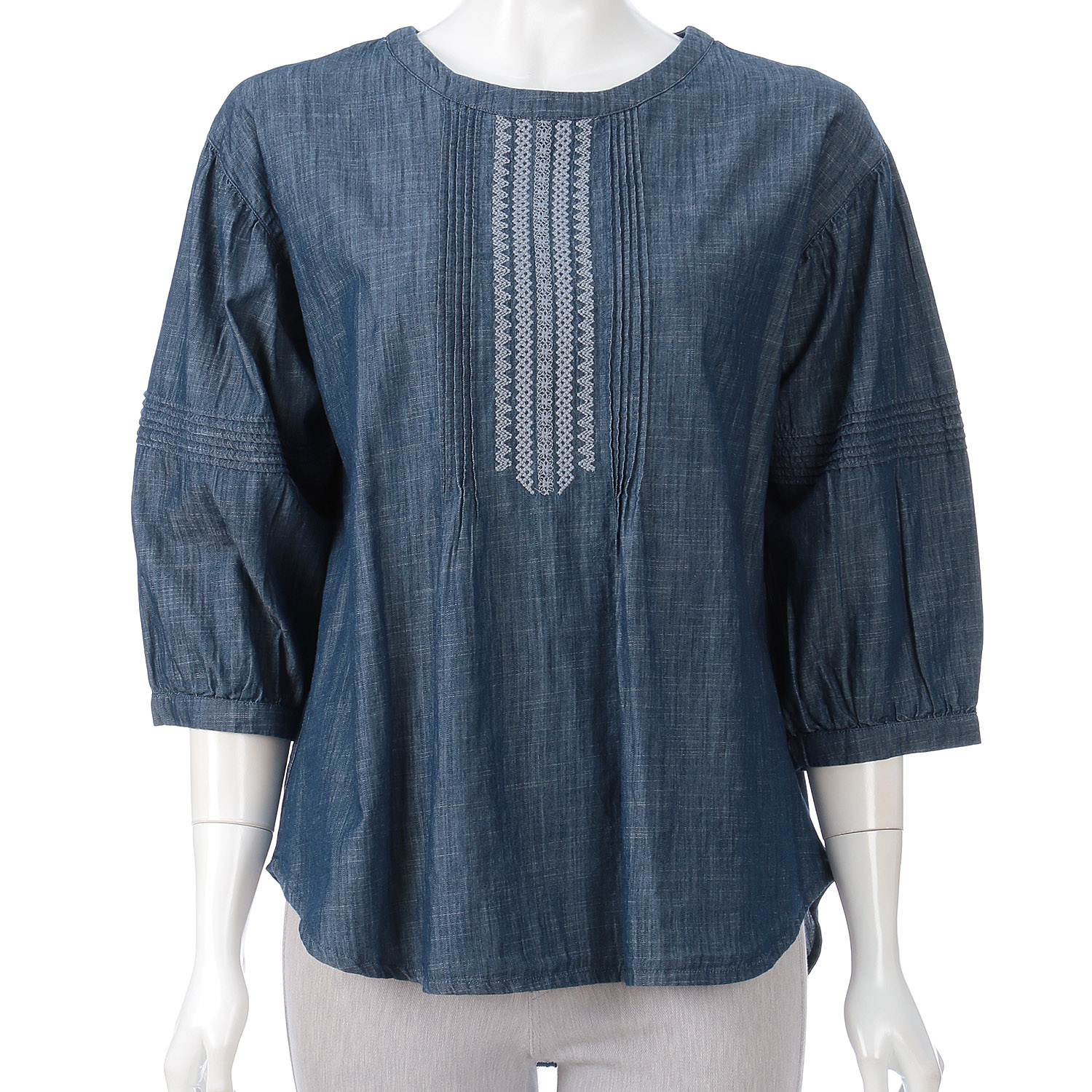 デニム刺繍チュニック - 画像2
