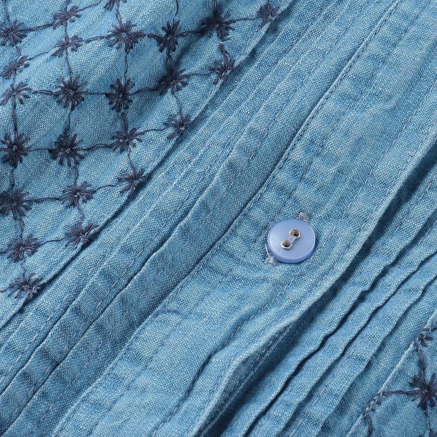 デニム刺繍使いブラウス - 画像3