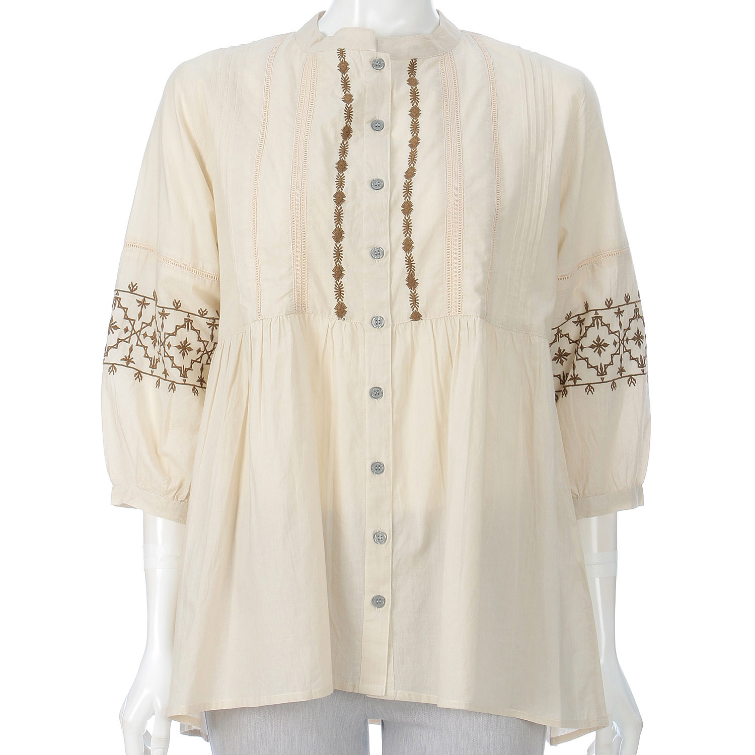 綿刺繍ブラウス - 画像1