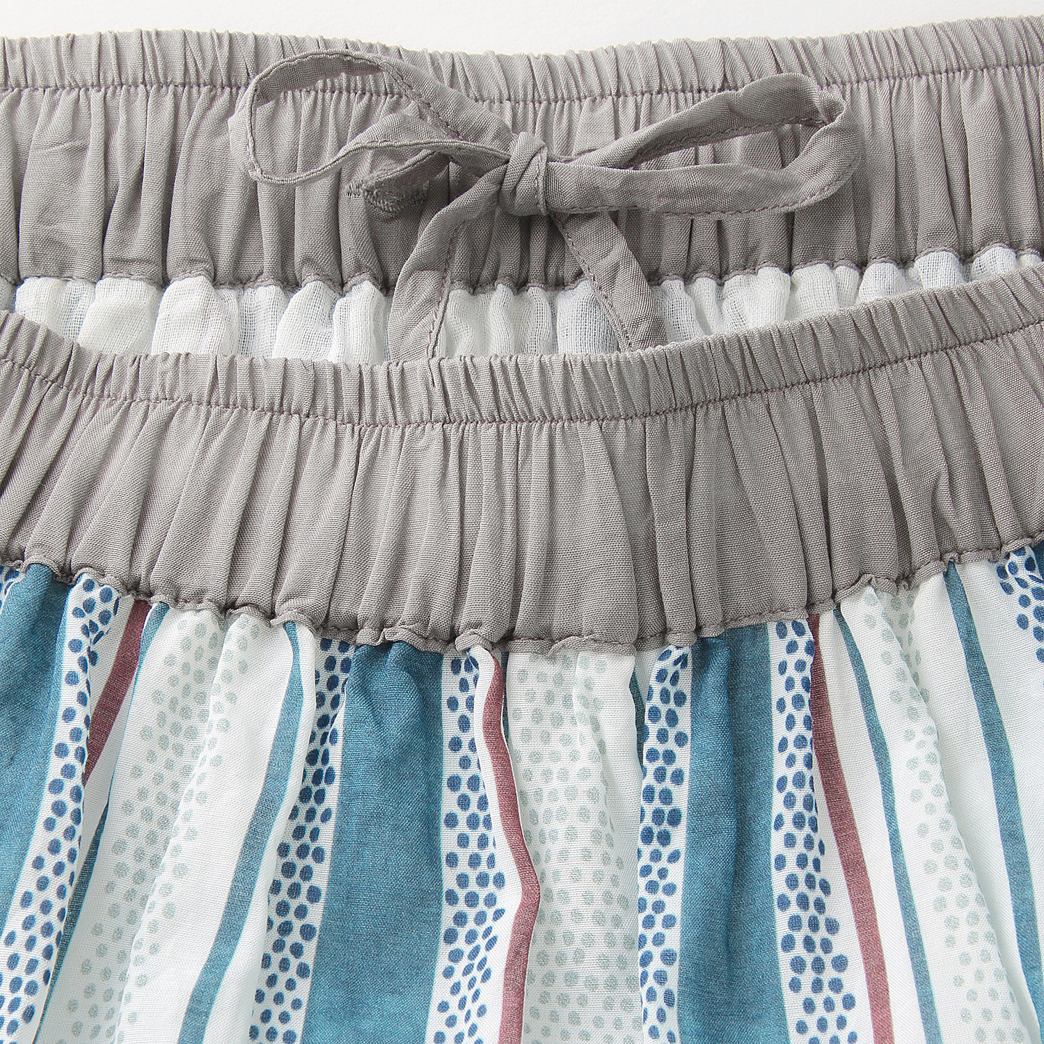 ドットストライププリントギャザースカート - 画像3