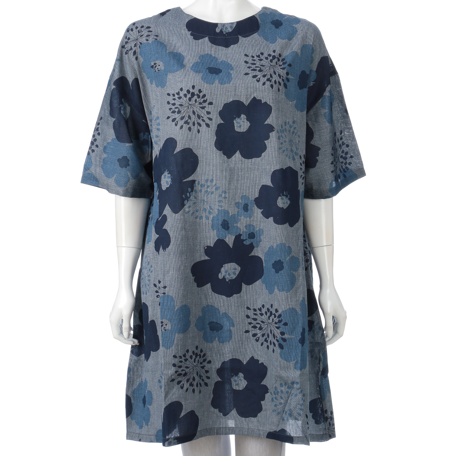 シャンブラー花柄プリントチュニック - 画像4