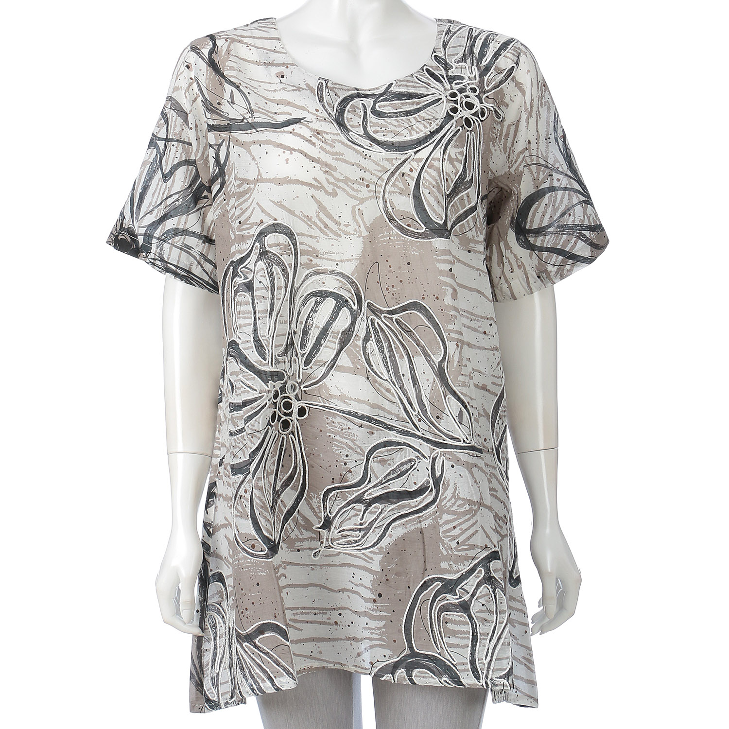 刺繍プリントチュニック - 画像2