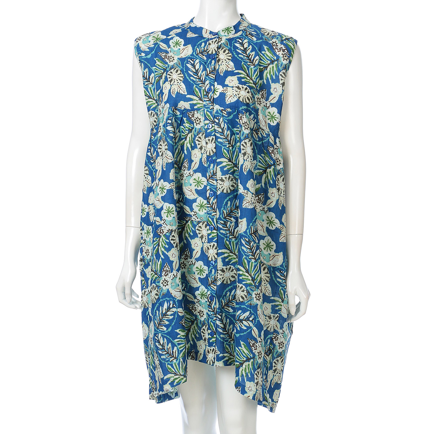 綿スラブプリントワンピース