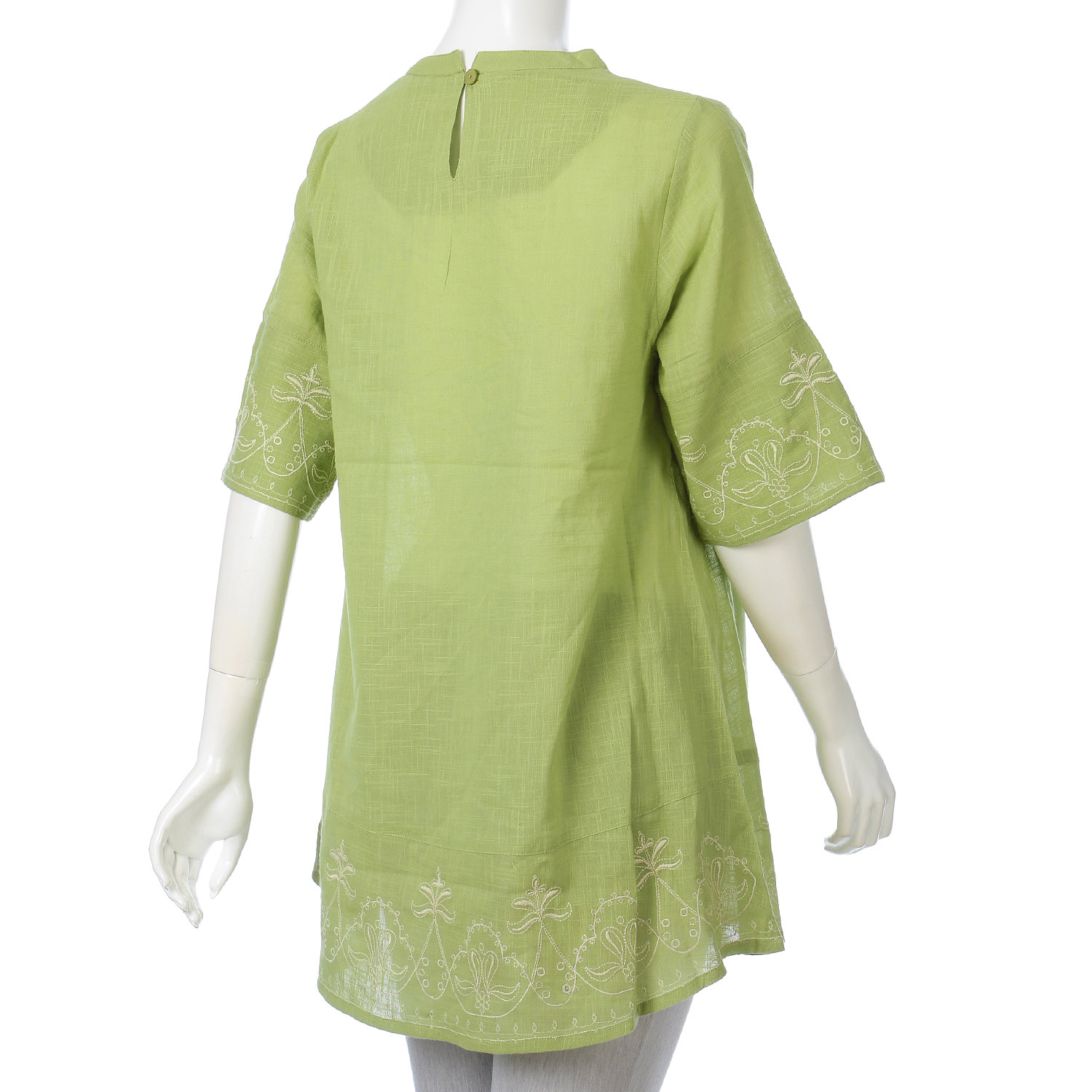 綿スラブ裾刺繍チュニック - 画像5