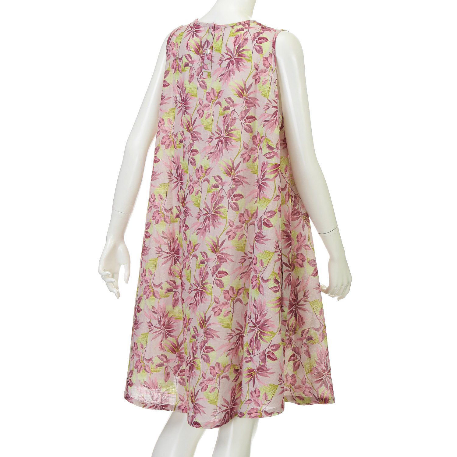 綿100花柄プリントノースリーブワンピース - 画像5