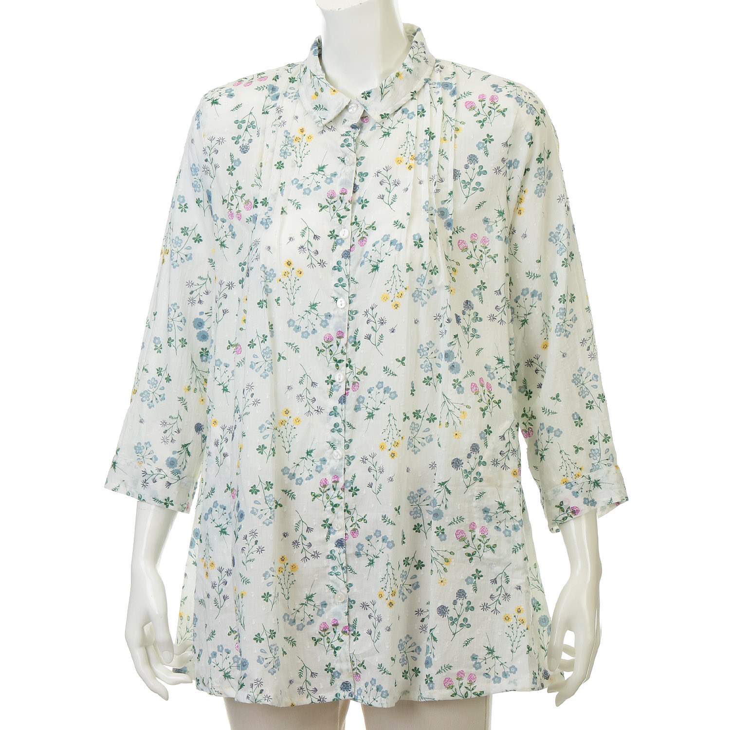 花柄プリントドビーブラウス - 画像2