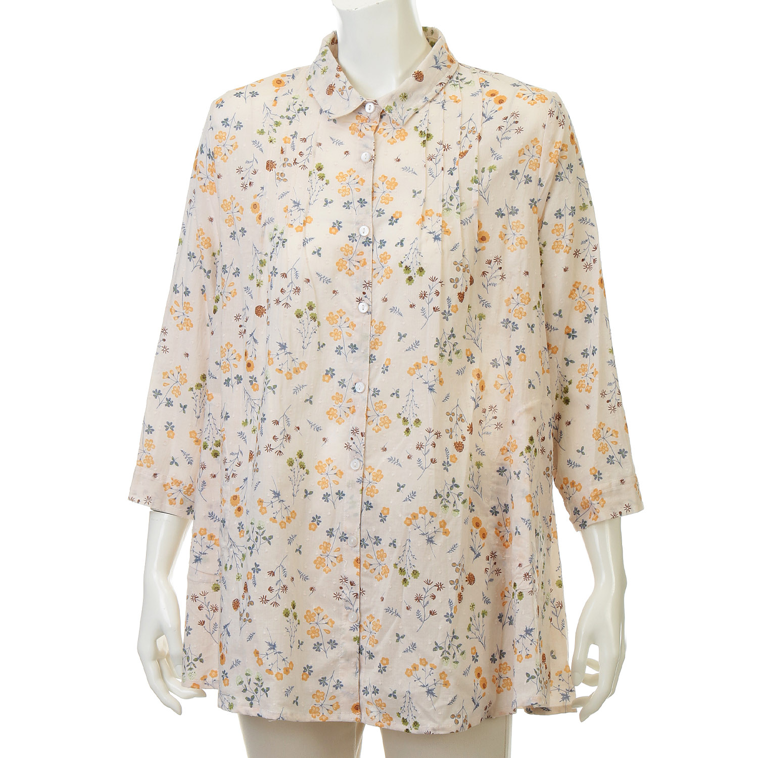 花柄プリントドビーブラウス - 画像3