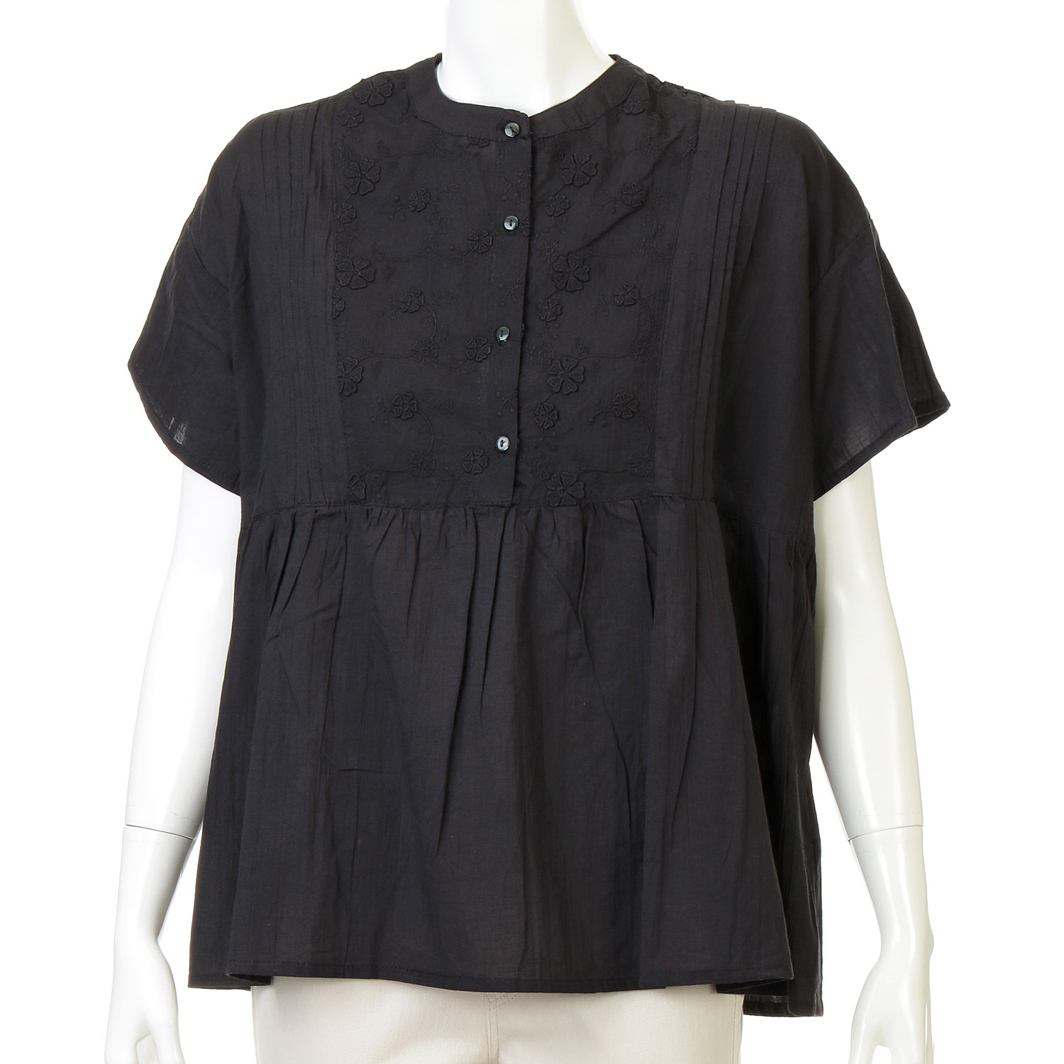 ピンタックX花柄刺繍プルオーバー - 画像2