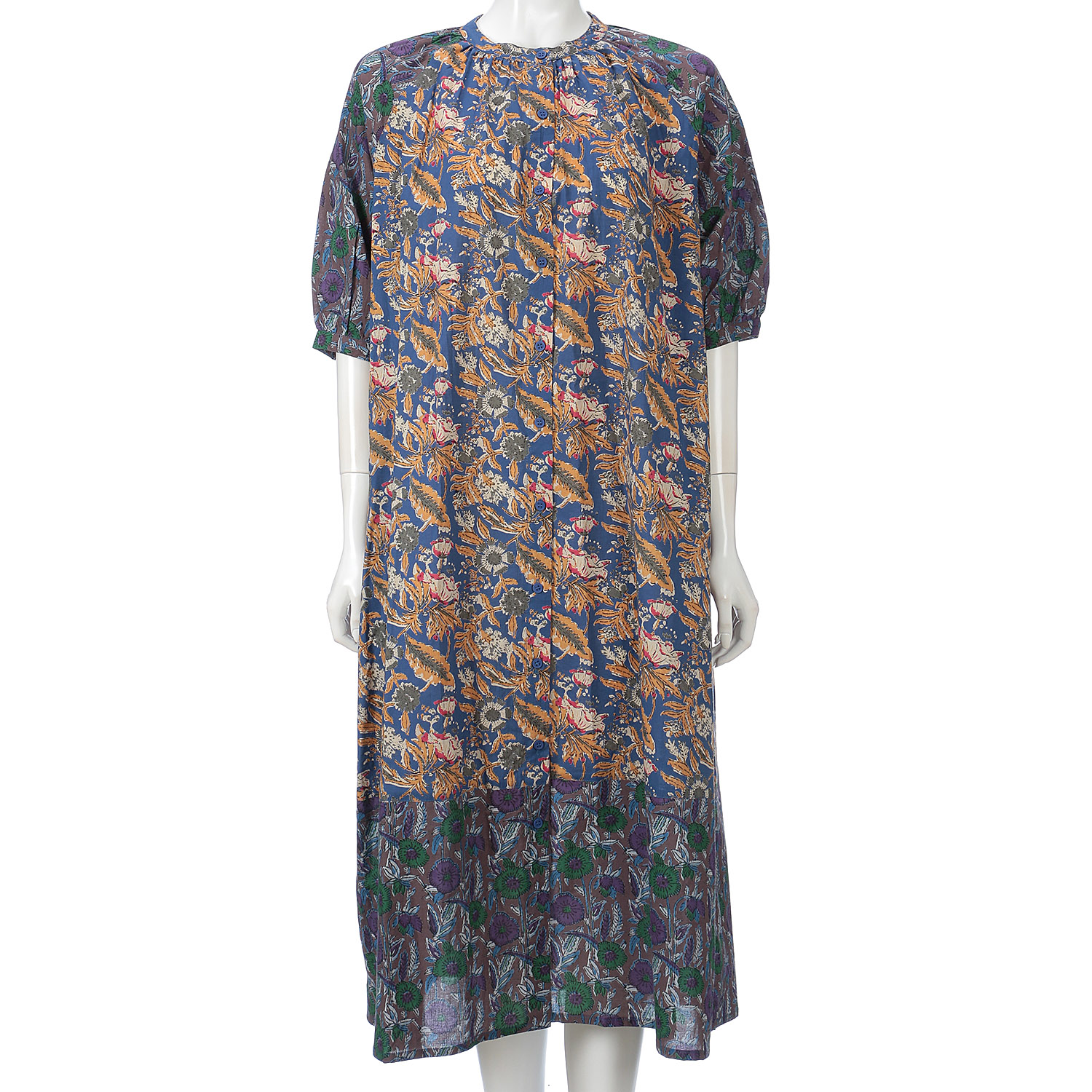 配色プリントワンピース - 画像3