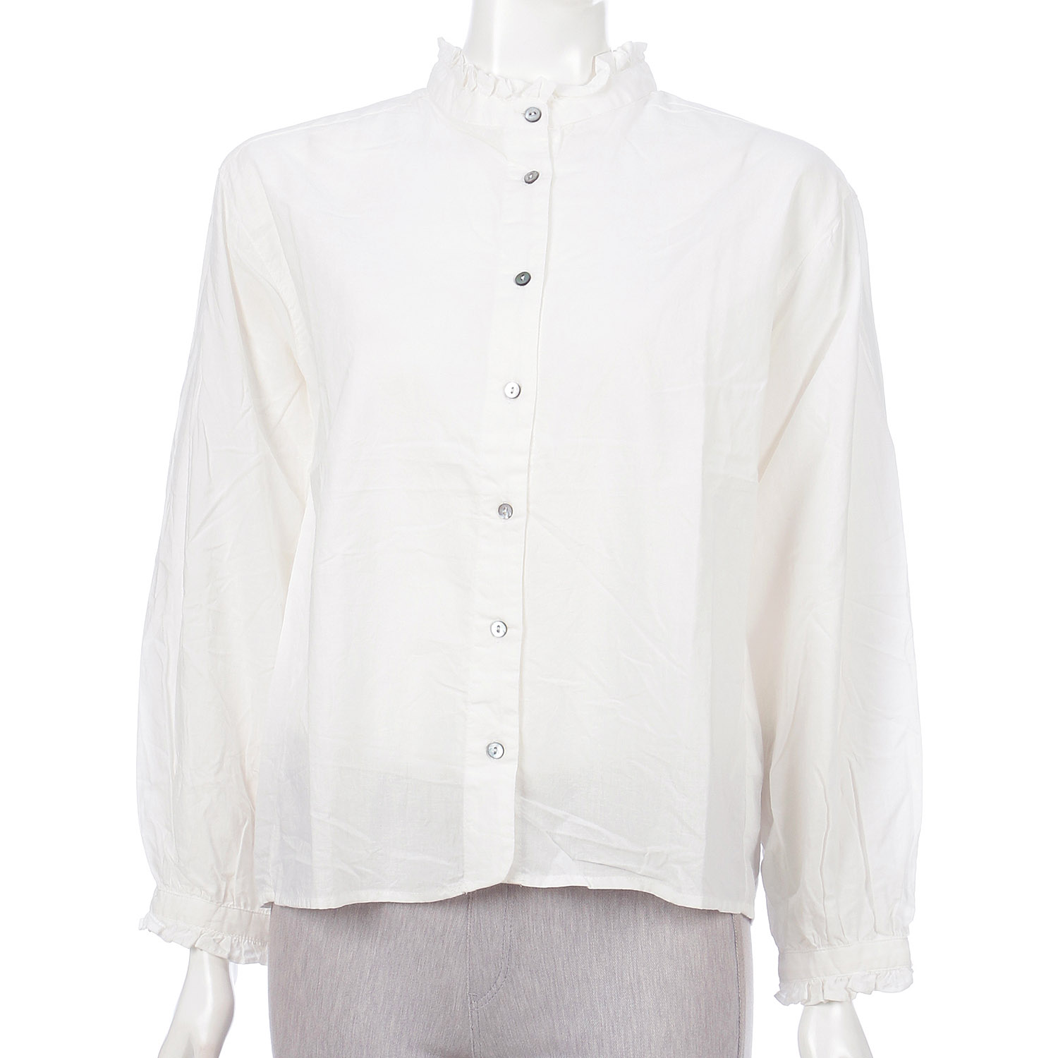 コットンフリルカラーブラウス - 画像2