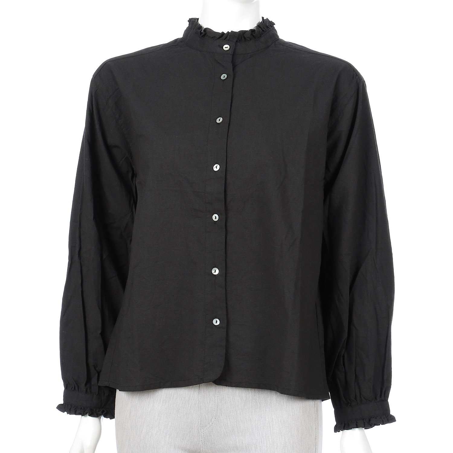 コットンフリルカラーブラウス - 画像3