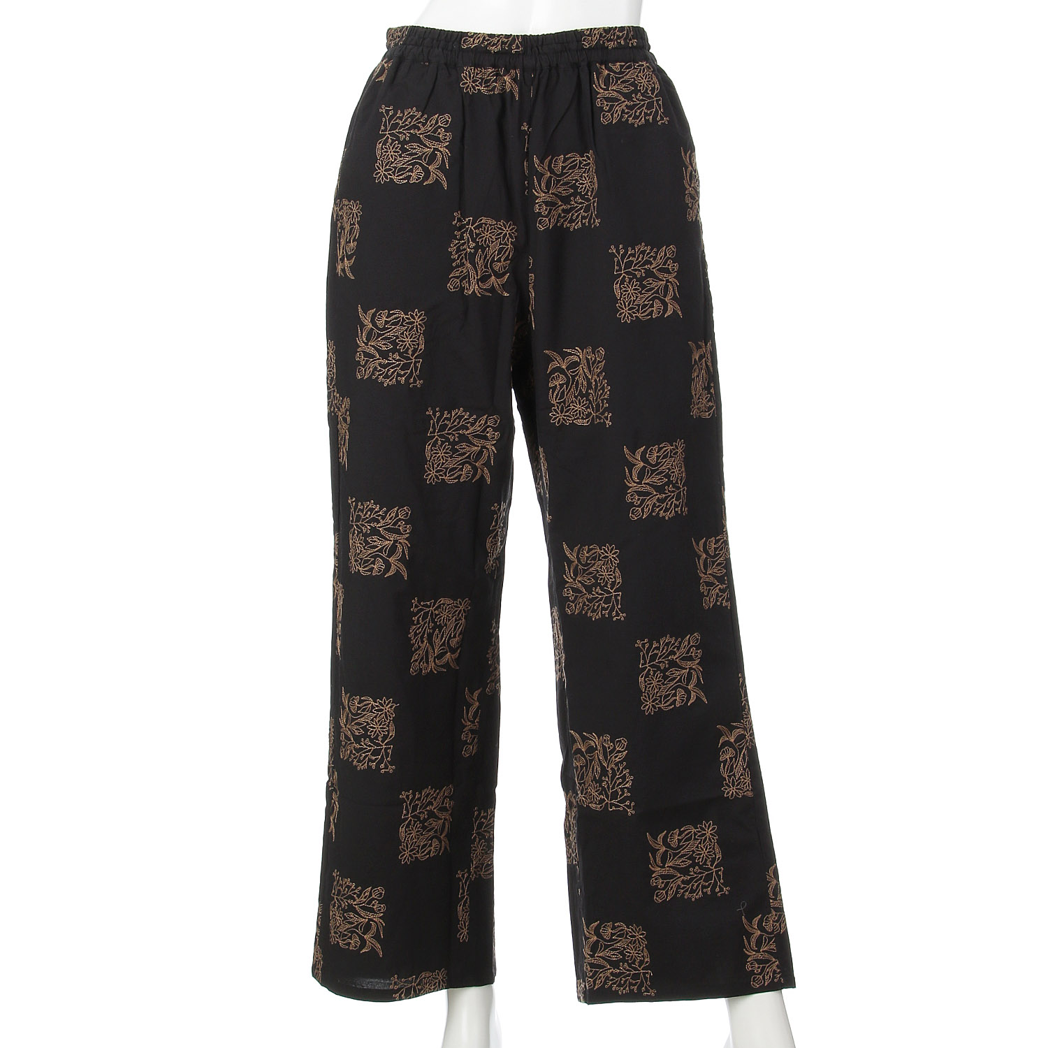 スクエアフラワー刺繍 リラックスパンツ - 画像4