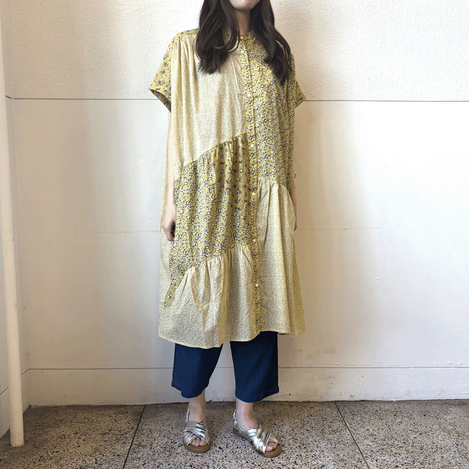 【LUPILIEN】 パッチワークティアードワンピース