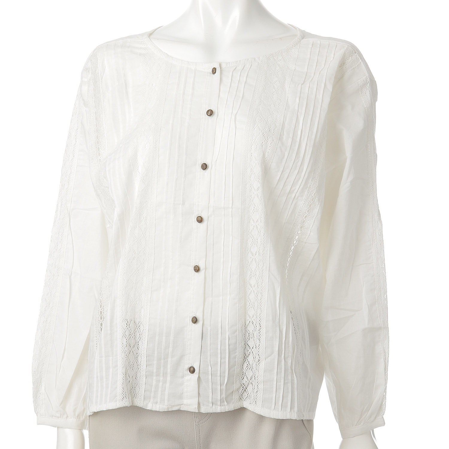 キャンブリック×綿レース2WAYブラウス - 画像2