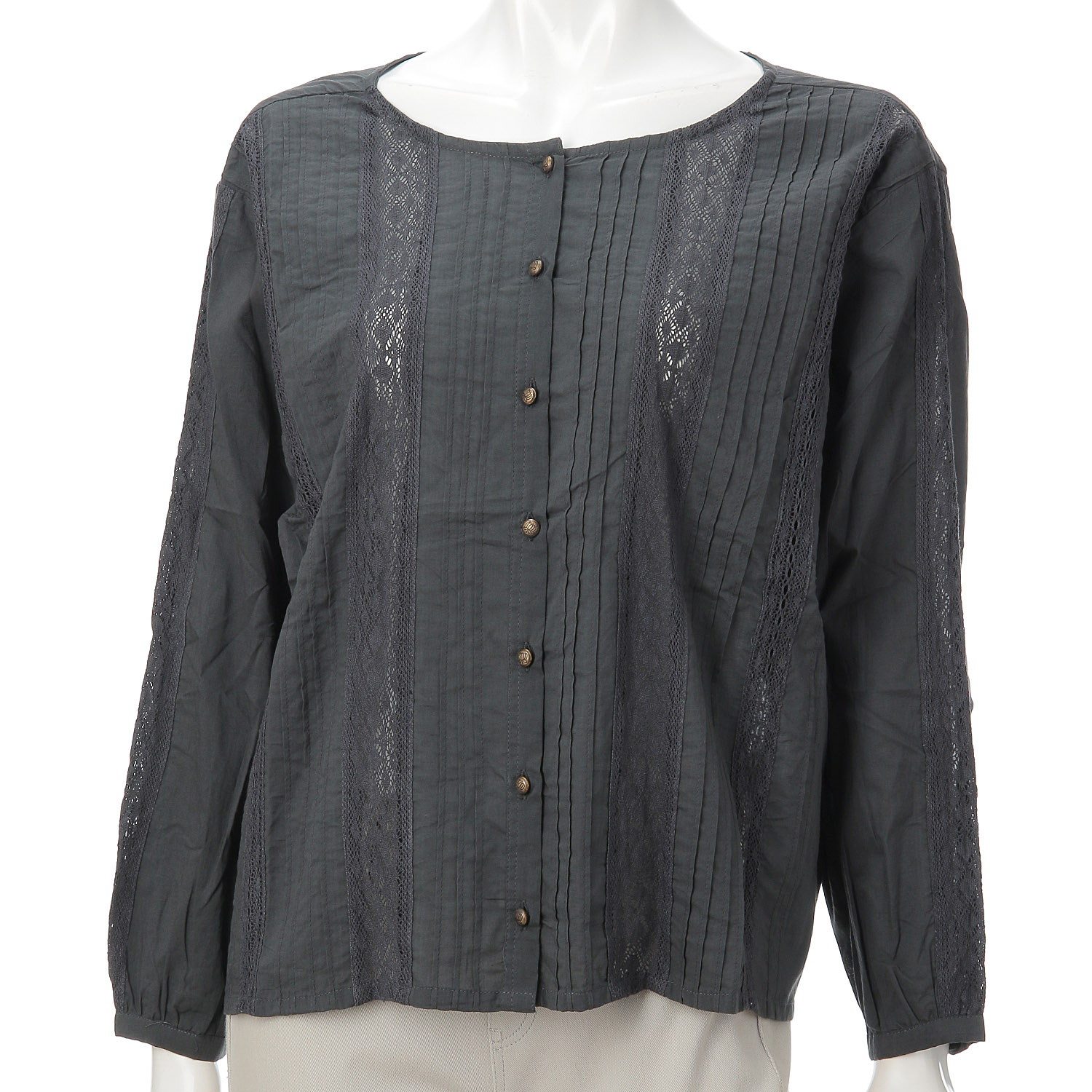 キャンブリック×綿レース2WAYブラウス - 画像3