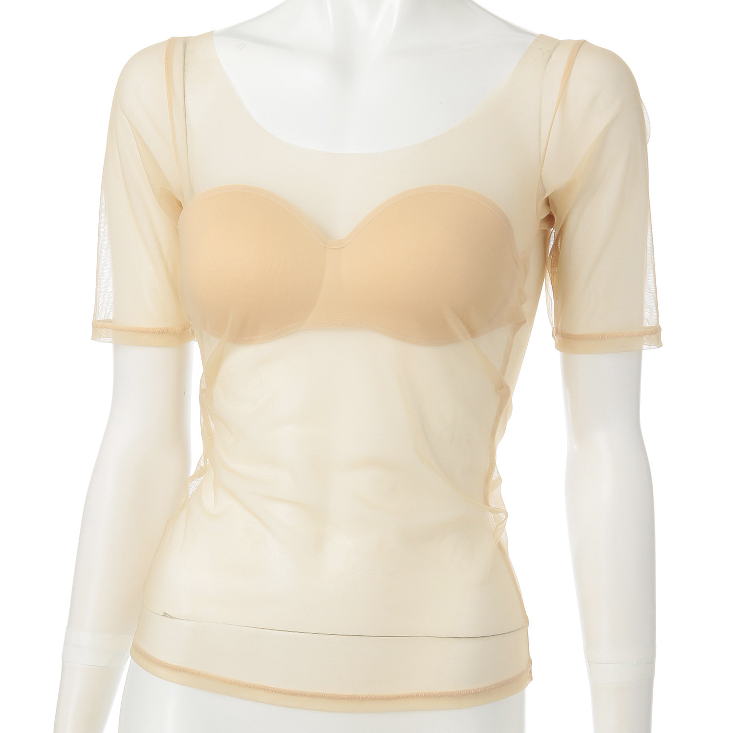 スキントーンインナー カップ付き半袖 - 画像2